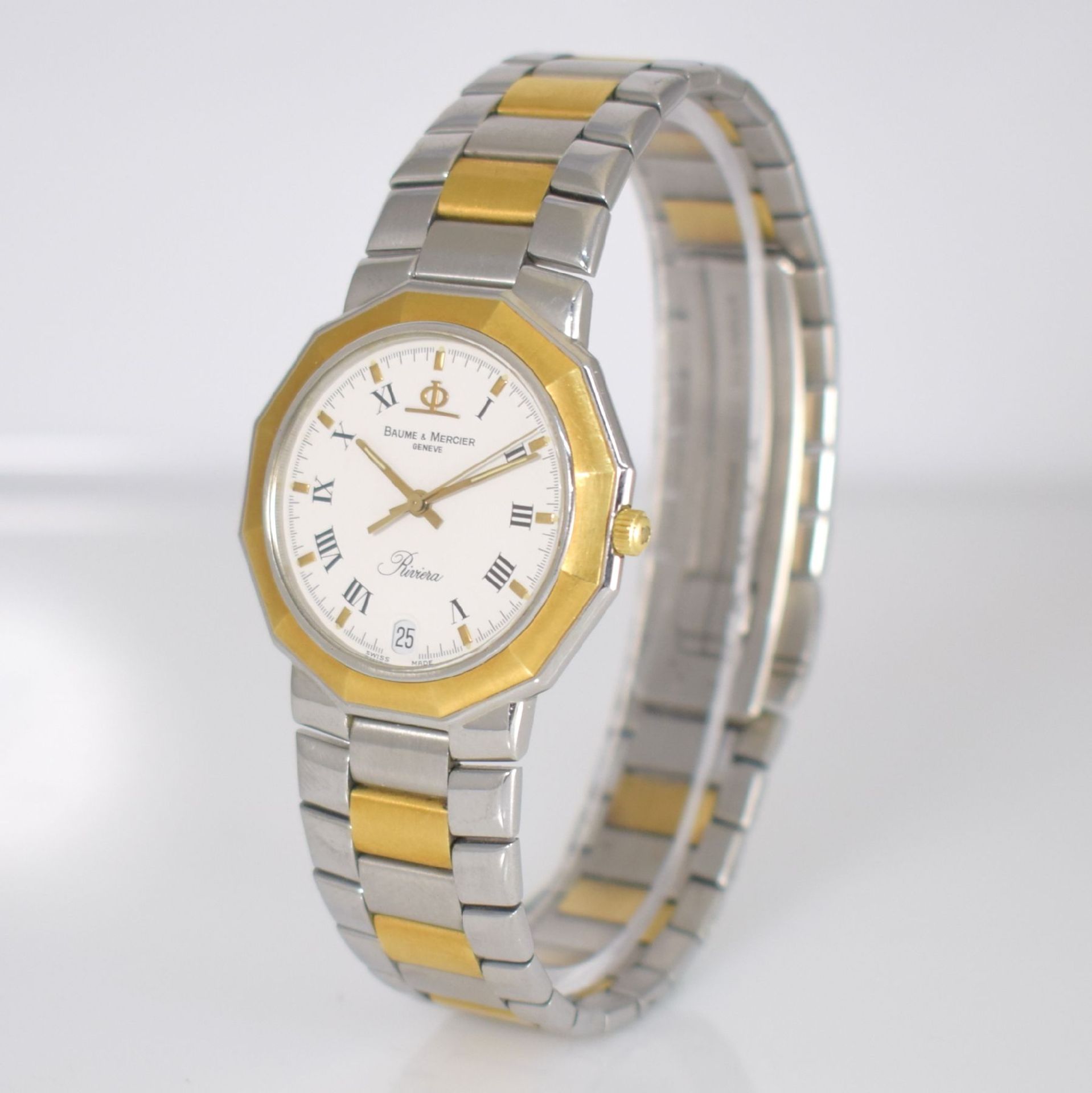 BAUME & MERCIER Armbanduhr Serie Riviera, Ref. 5131.038, Edelstahl/Gold komb. inkl. Gliederband m. - Bild 4 aus 9