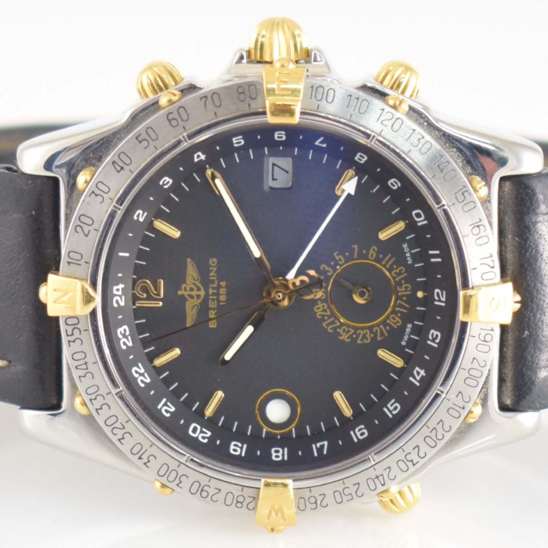 BREITLING Duograph Herrenarmbanduhr in Stahl/Gold, Schweiz um 1995, Ref. B15047, Automatik, verschr. - Image 2 of 10