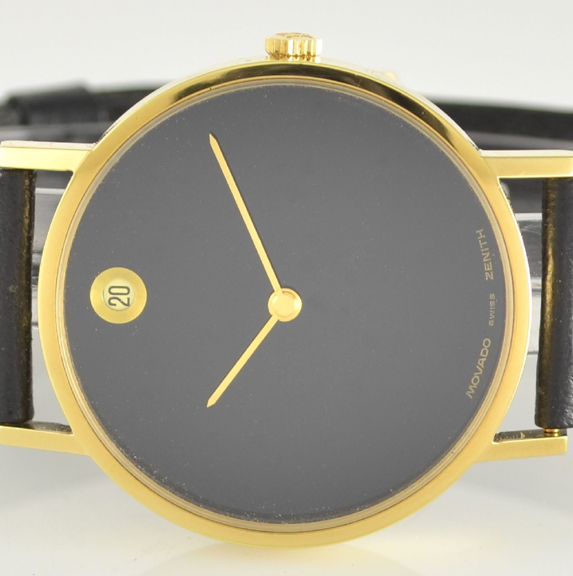 MOVADO/ZENITH Museumswatch Armbanduhr, Schweiz um 1990, Handaufzug, Ref. 200041366, verg. Geh. mit - Bild 2 aus 7