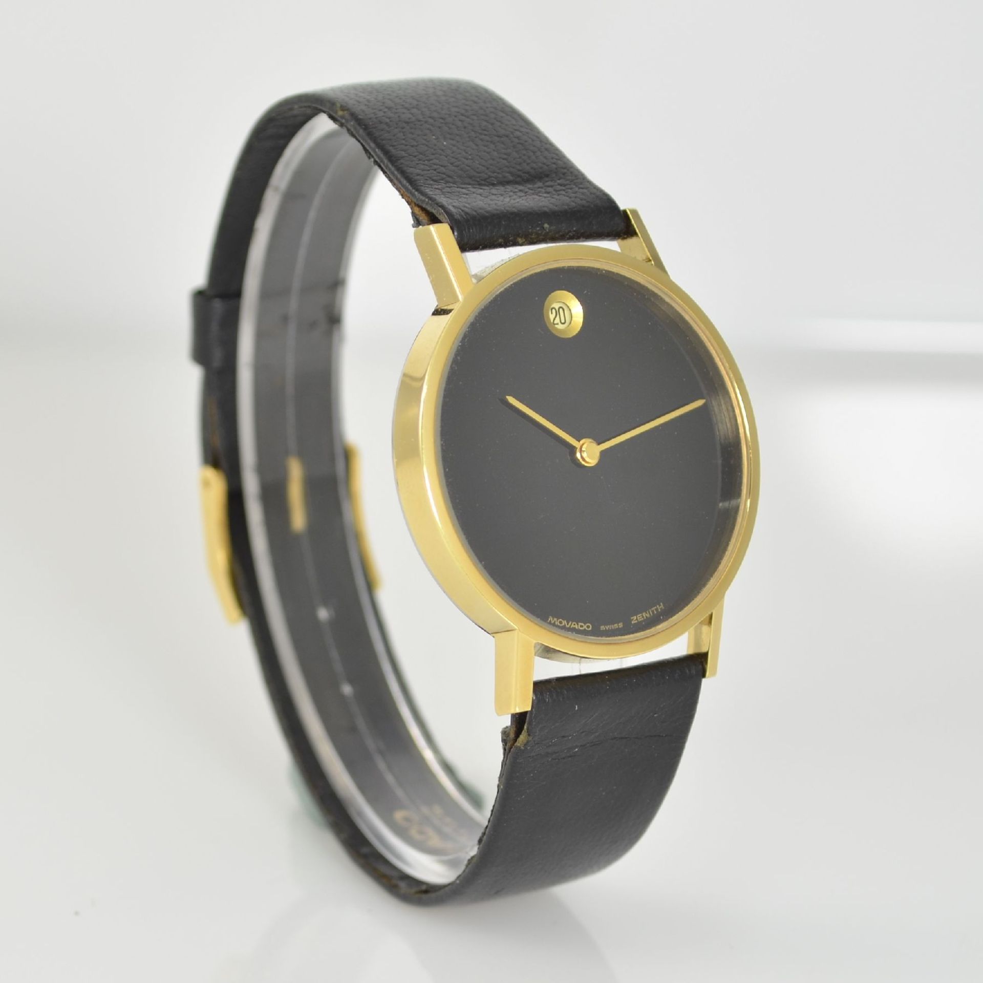 MOVADO/ZENITH Museumswatch Armbanduhr, Schweiz um 1990, Handaufzug, Ref. 200041366, verg. Geh. mit - Bild 5 aus 7