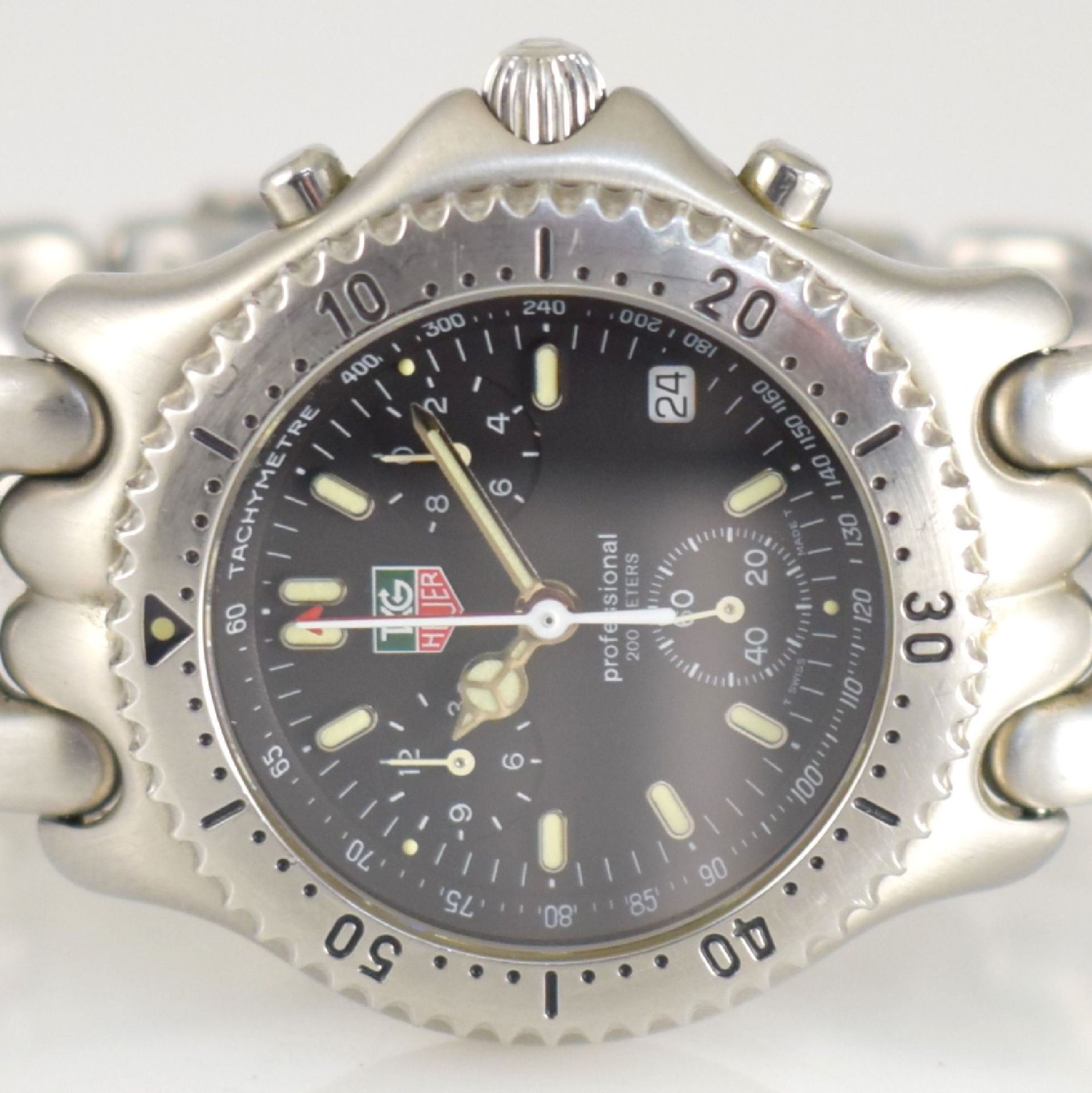TAG HEUER Armbandchronograph Serie Professional, Schweiz um 1995, Ref. CG1110-0, Edelstahlgeh. inkl. - Image 2 of 8
