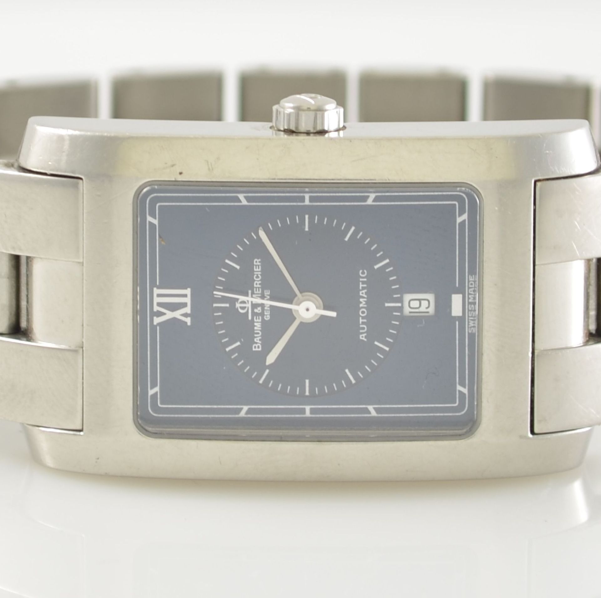 BAUME & MERCIER Hampton Armbanduhr, Schweiz um 2005, Automatik, Edelstahlgeh. inkl. Gliederband m. - Bild 2 aus 6