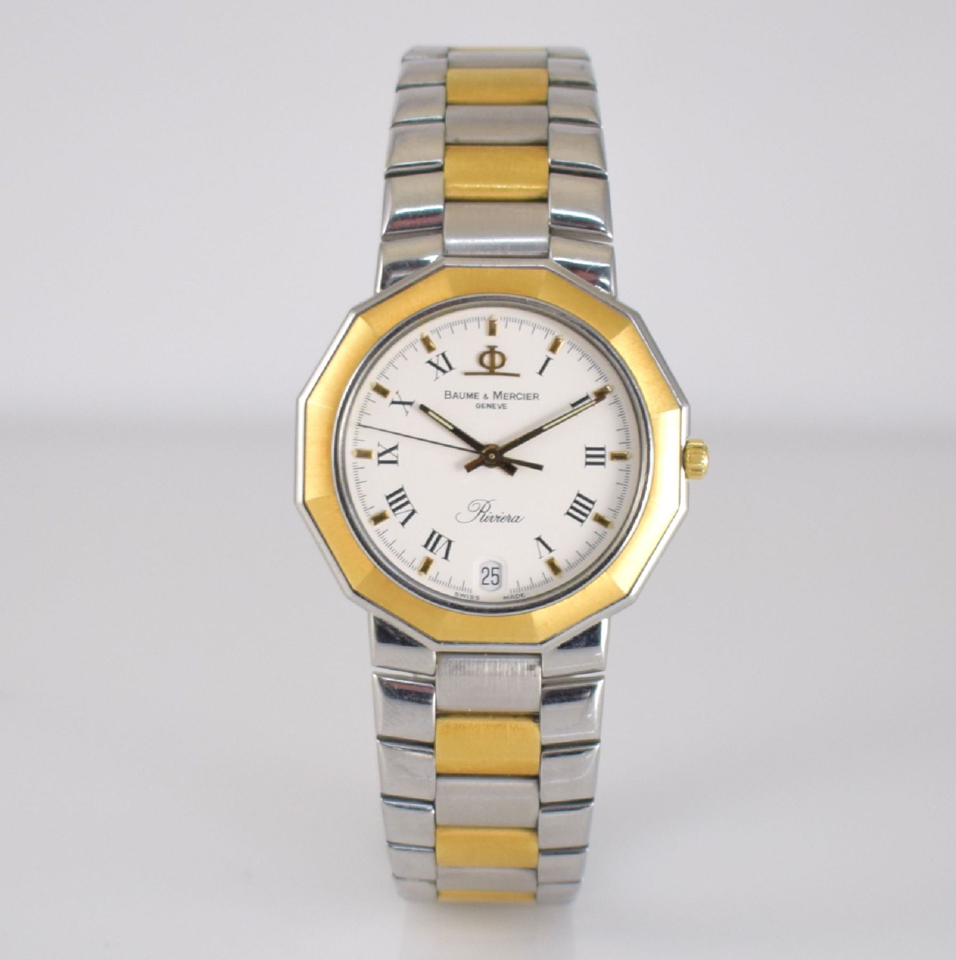 BAUME & MERCIER Armbanduhr Serie Riviera, Ref. 5131.038, Edelstahl/Gold komb. inkl. Gliederband m. - Bild 3 aus 9