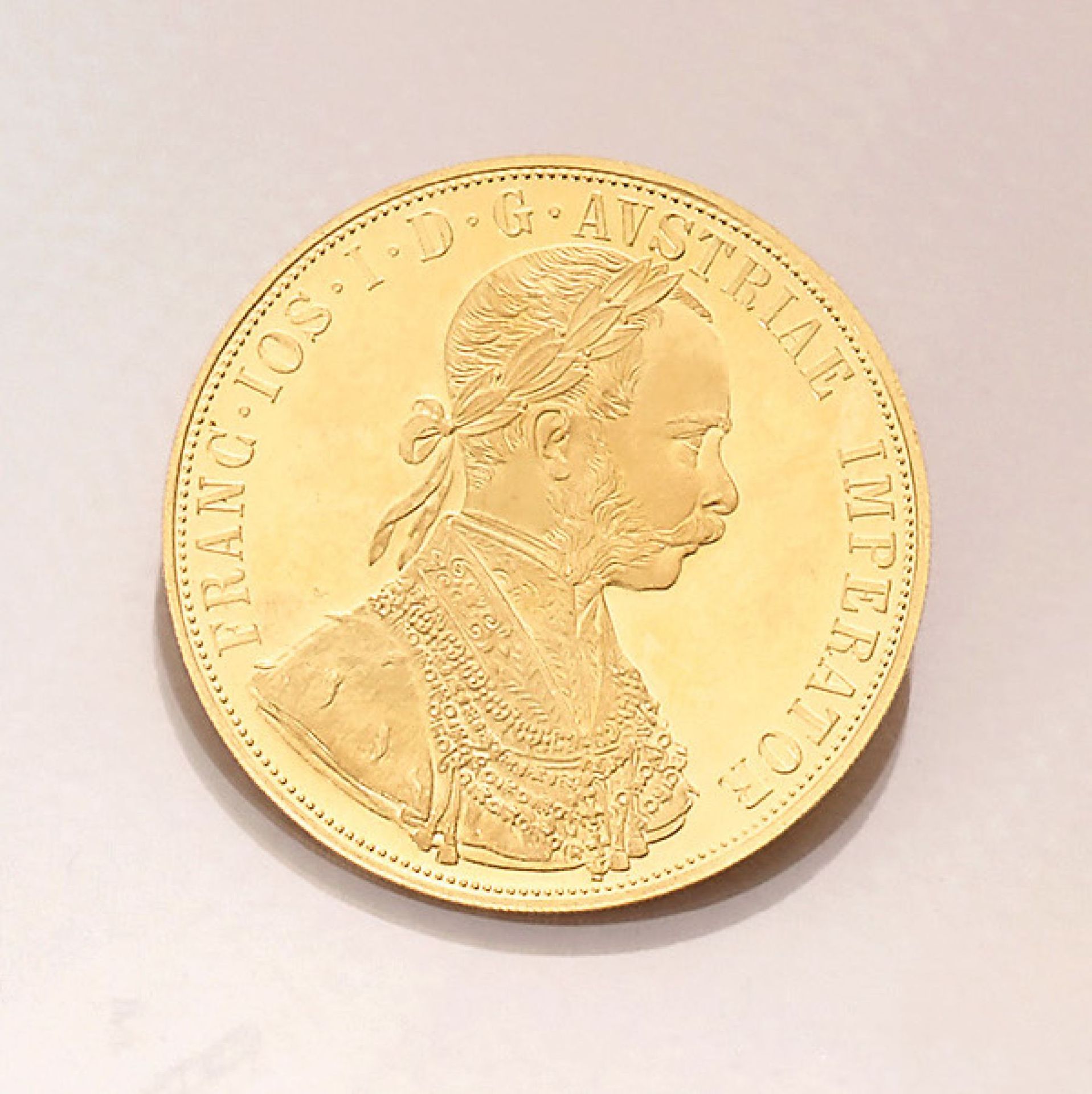 Goldmünze, 4 Dukaten, Österreich-Ungarn, 1915, Franz Joseph I., offizielle NachprägungGold coin, 4