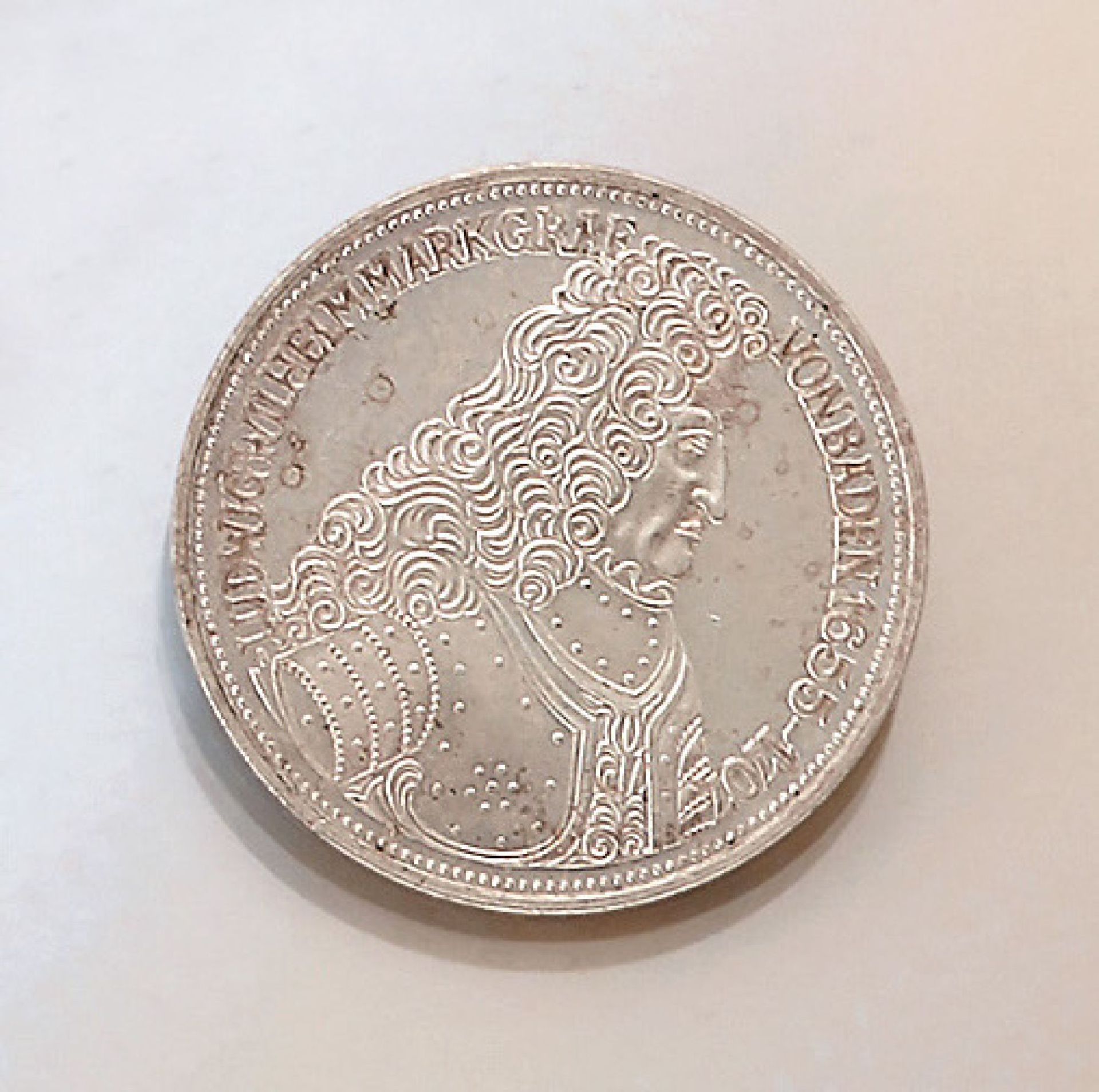 Silbermünze, 5 Mark, Deutschland, 1955, Ludwig Wilhelm Markgraf von Baden, 1655-1707, Prägemarke