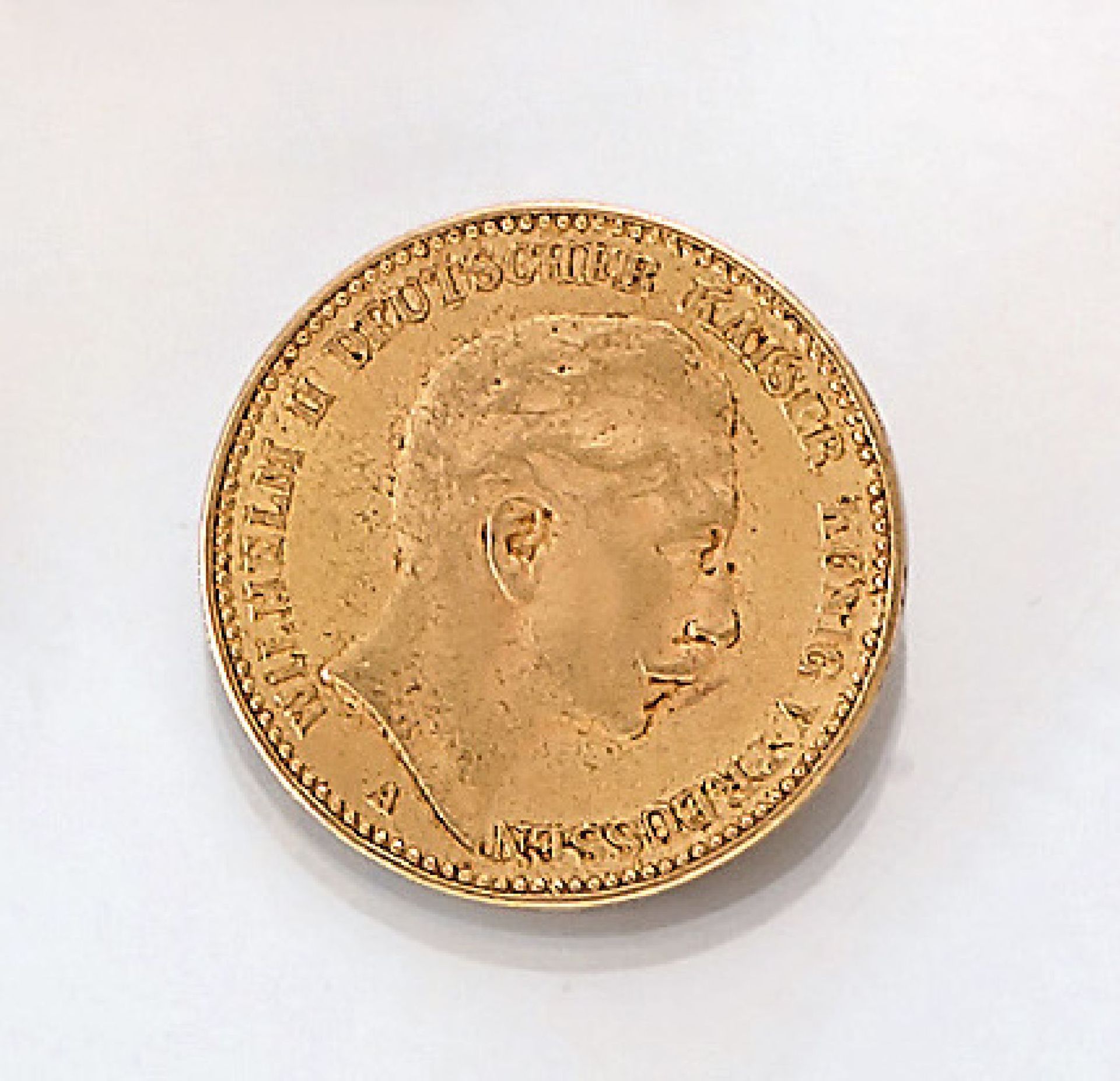 Goldmünze 20 Mark 1911, Wilhelm II., Deutscher Kaiser, König von Preussen, Prägeort AGold coin 20