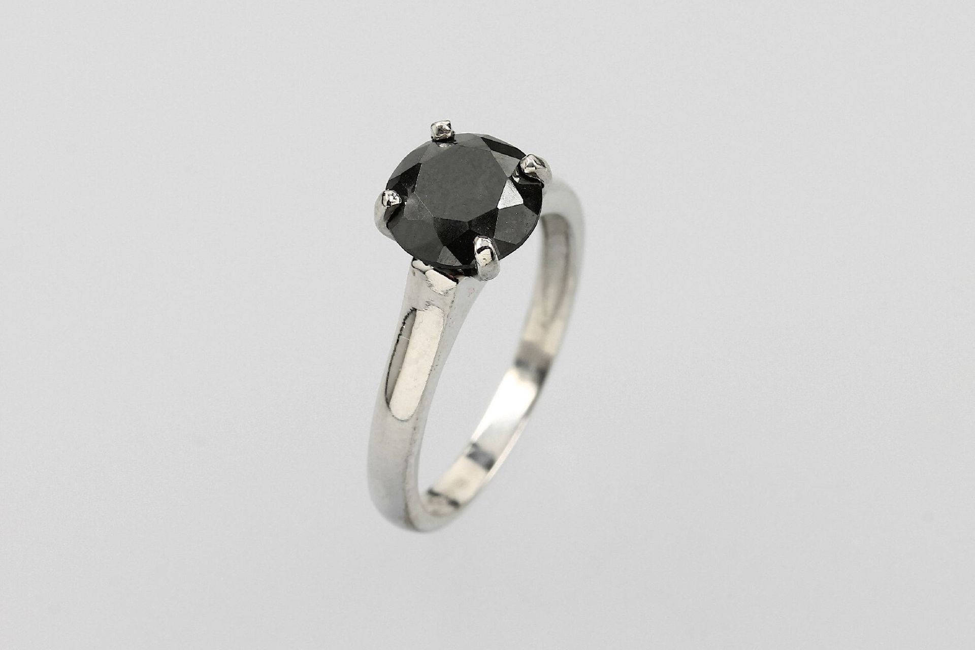 Ring mit Diamant, 925er Silber, Diamant ca. 2.05 ct Schwarz, RW 54Ring with diamond , silver 925,