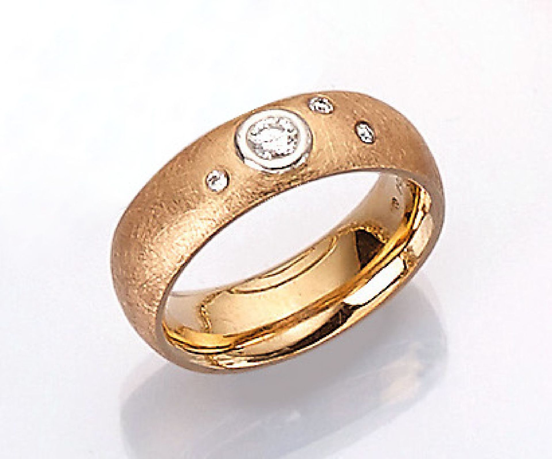 18 kt Gold und Platin Designerring mit Bril- lanten, Meistermarke VORTMANN/RECKLING- HAUSEN, 1