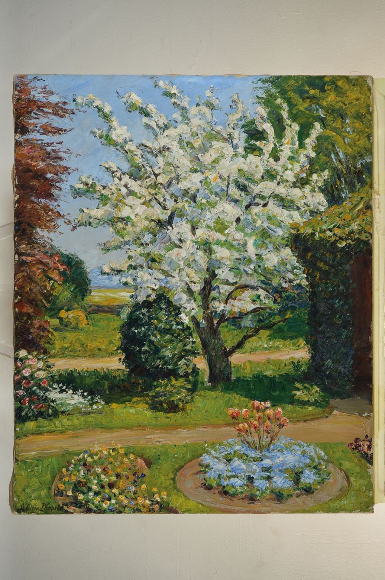 Leo Klein von Diepold, 1865-1944, Blühender Birnbaum, Öl/Lwd, links unten signiert, expressiver - Bild 2 aus 2