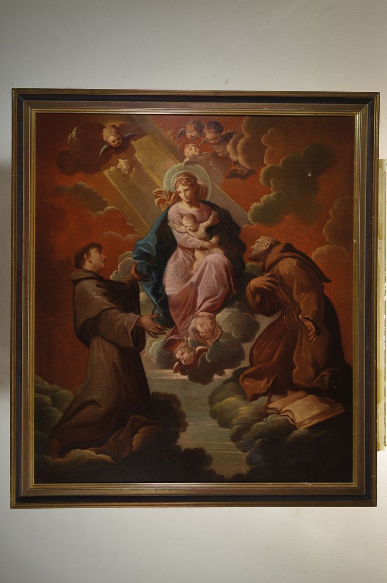 Unbekannter Künstler des 19. Jh., Maria mit dem Jesuskind auf dem Himmelsthron, umgeben von - Bild 2 aus 2
