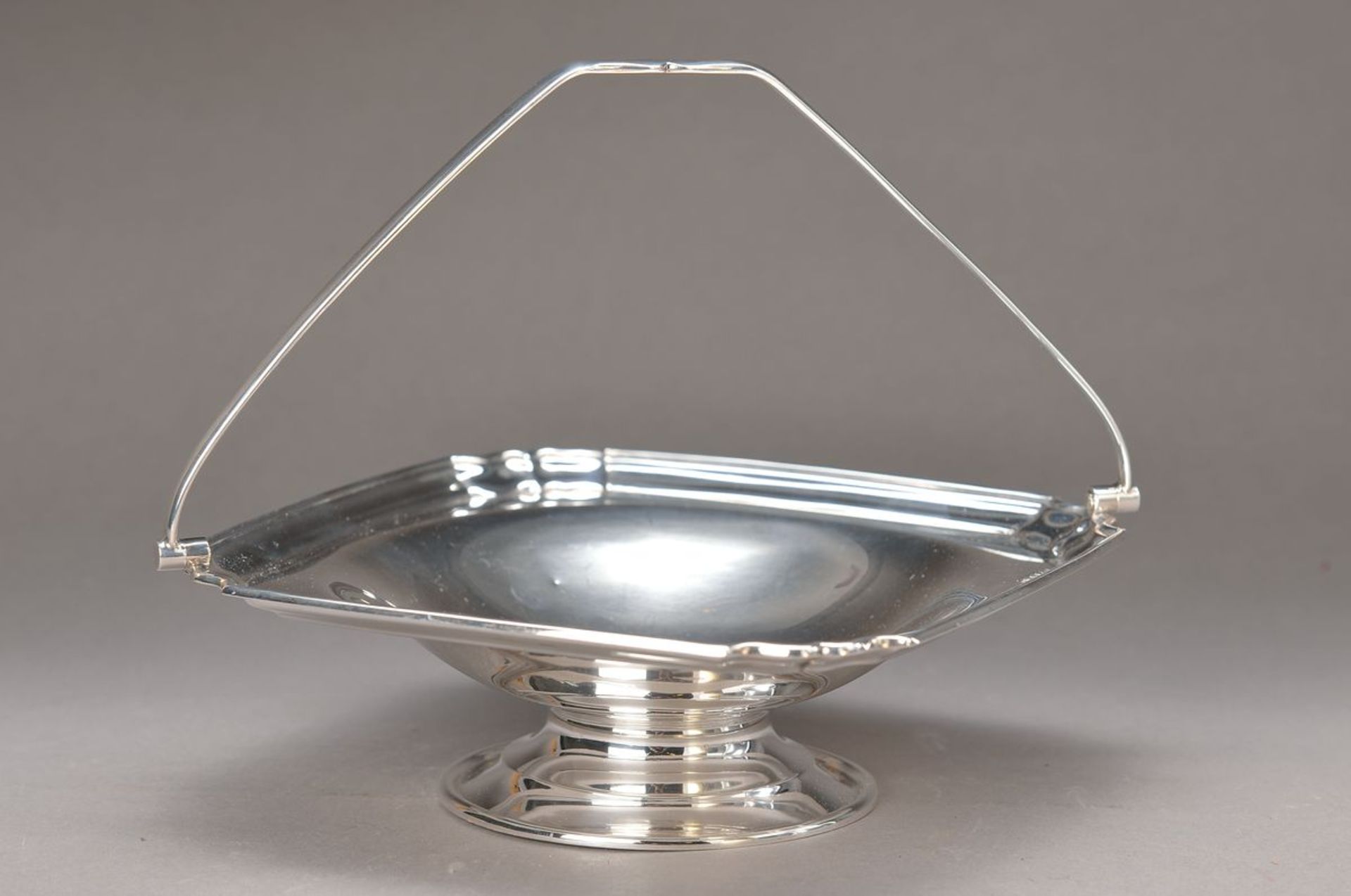 Henkelschale, Sheffield, um 1905-10, 925er Sterling Silber, klassizistisch, ca. 6.5x21.5x21.5cm, ca.