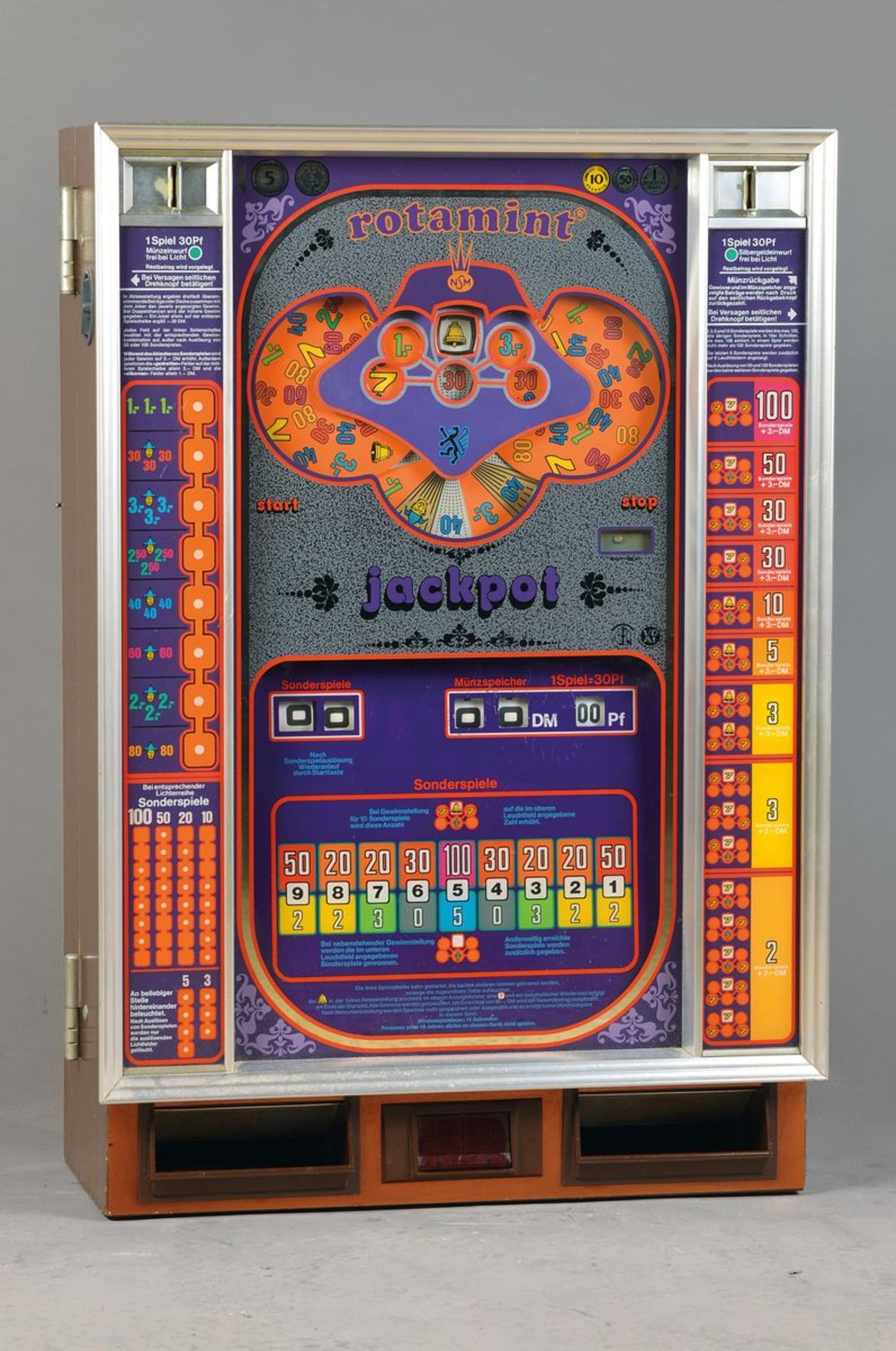 Spielautomat Rotamint, 70er Jahre, Betrieb mit Mark und Pfennig, im Kurzzeittest geprüft,