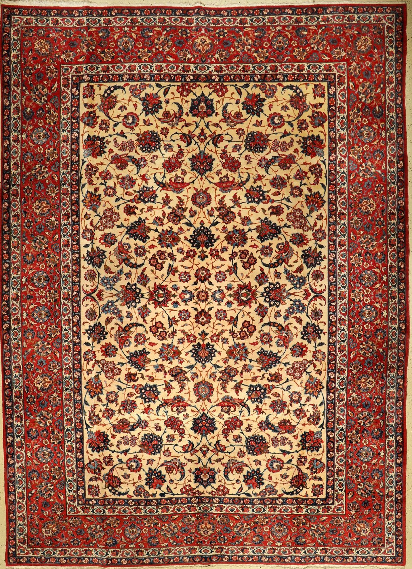 Esfahan, Persien, ca. 60 Jahre, Wolle auf Baumwolle, ca. 395 x 284 cm, EHZ: 3Esfahan carpet, Persia,