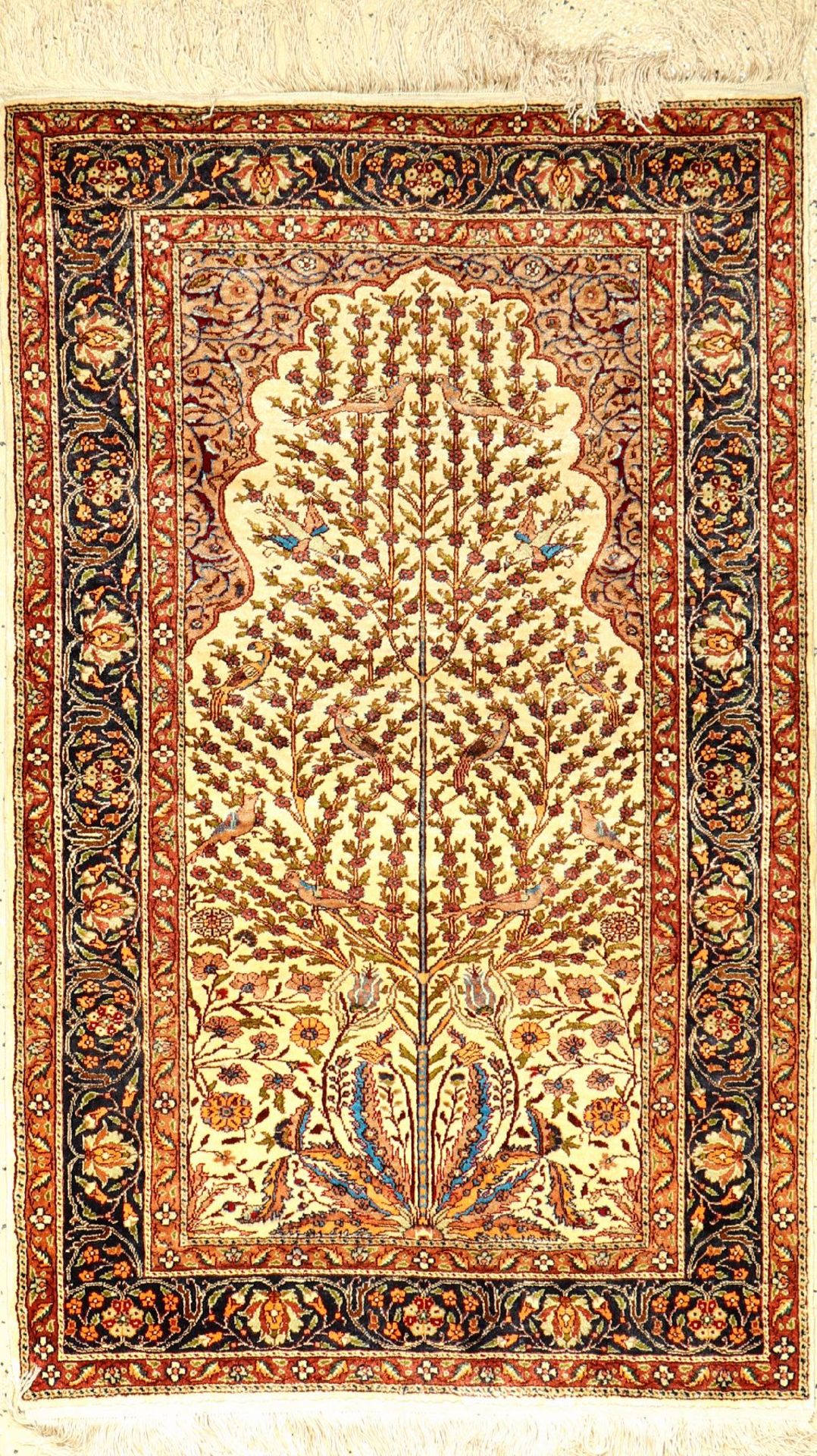 Seiden Kaisery alt, Türkei, ca. 40 Jahre, reine Naturseide, ca. 126 x 77 cm, EHZ: 2Silk Kaisery