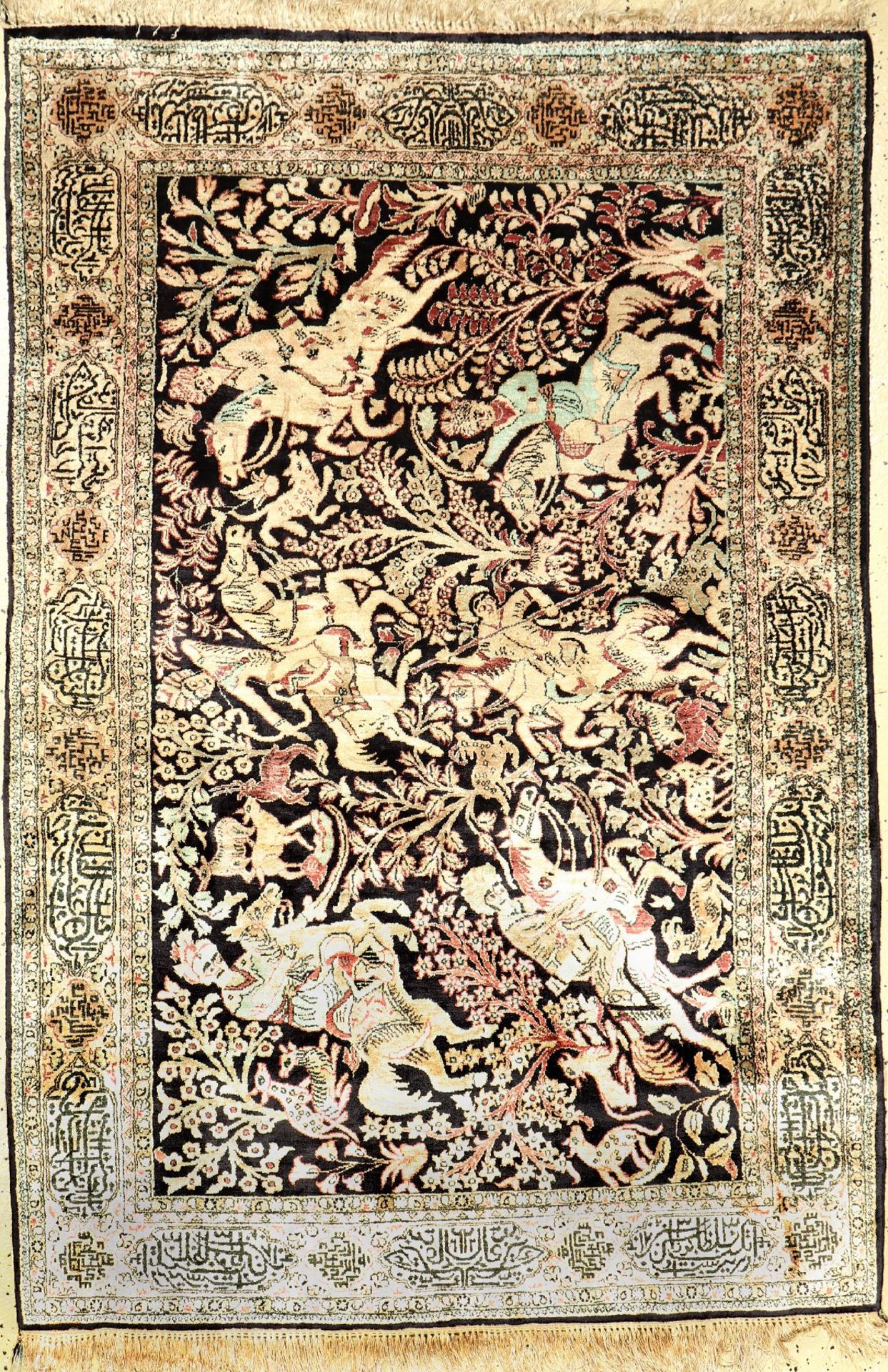 Seiden Ghom alt, Persien, ca. 50 Jahre, reine Naturseide, ca. 163 x 110 cm, EHZ: 2Silk Qum rug