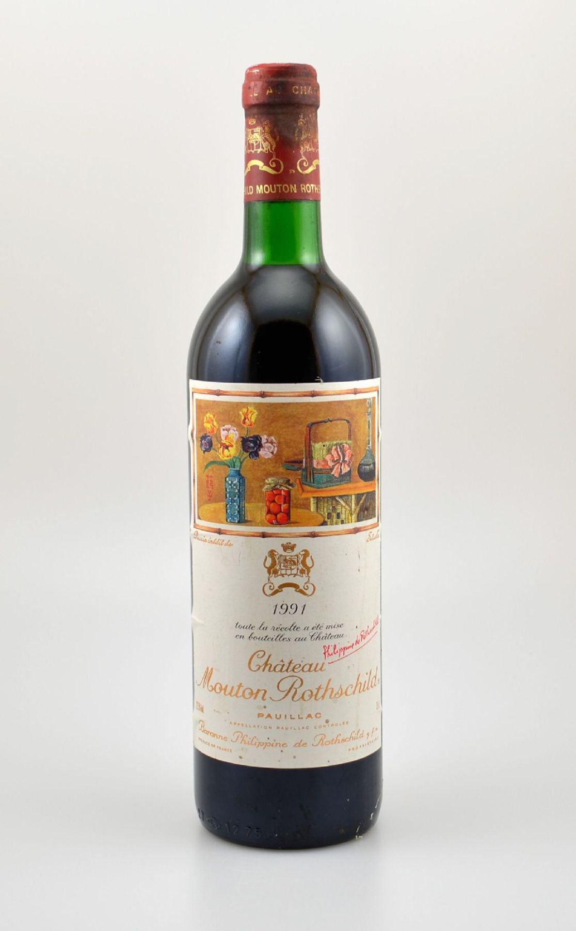 1 Flasche 1991 Chateau Mouton Rothschild, Pauillac, Premier Grand Cru Classe, ca. 75 cl, 12,5 %