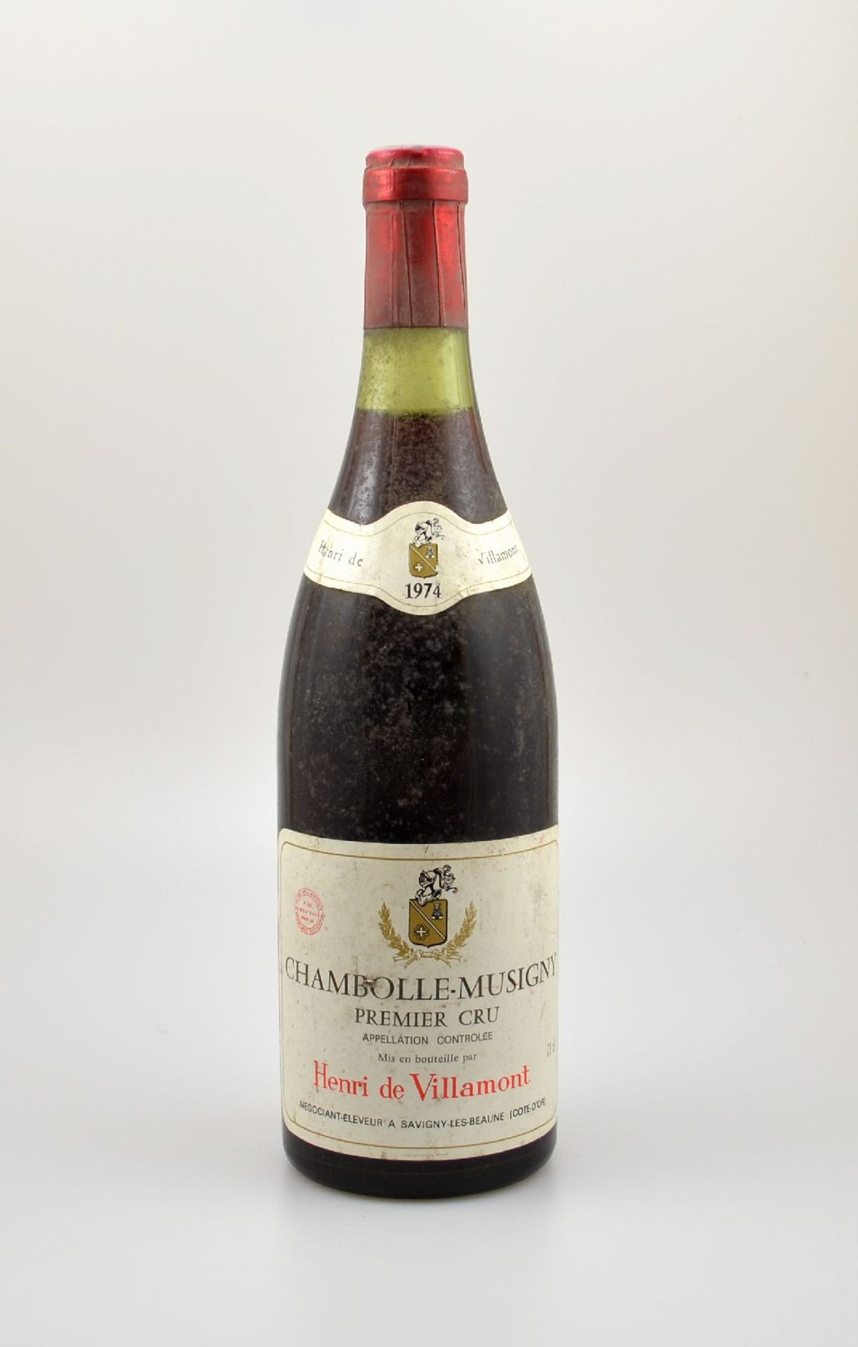 1 Flasche 1974 Chambolle-Musigny, Henri de Villamont, Premier Cru, ca. 73 cl, Abstand zwischen