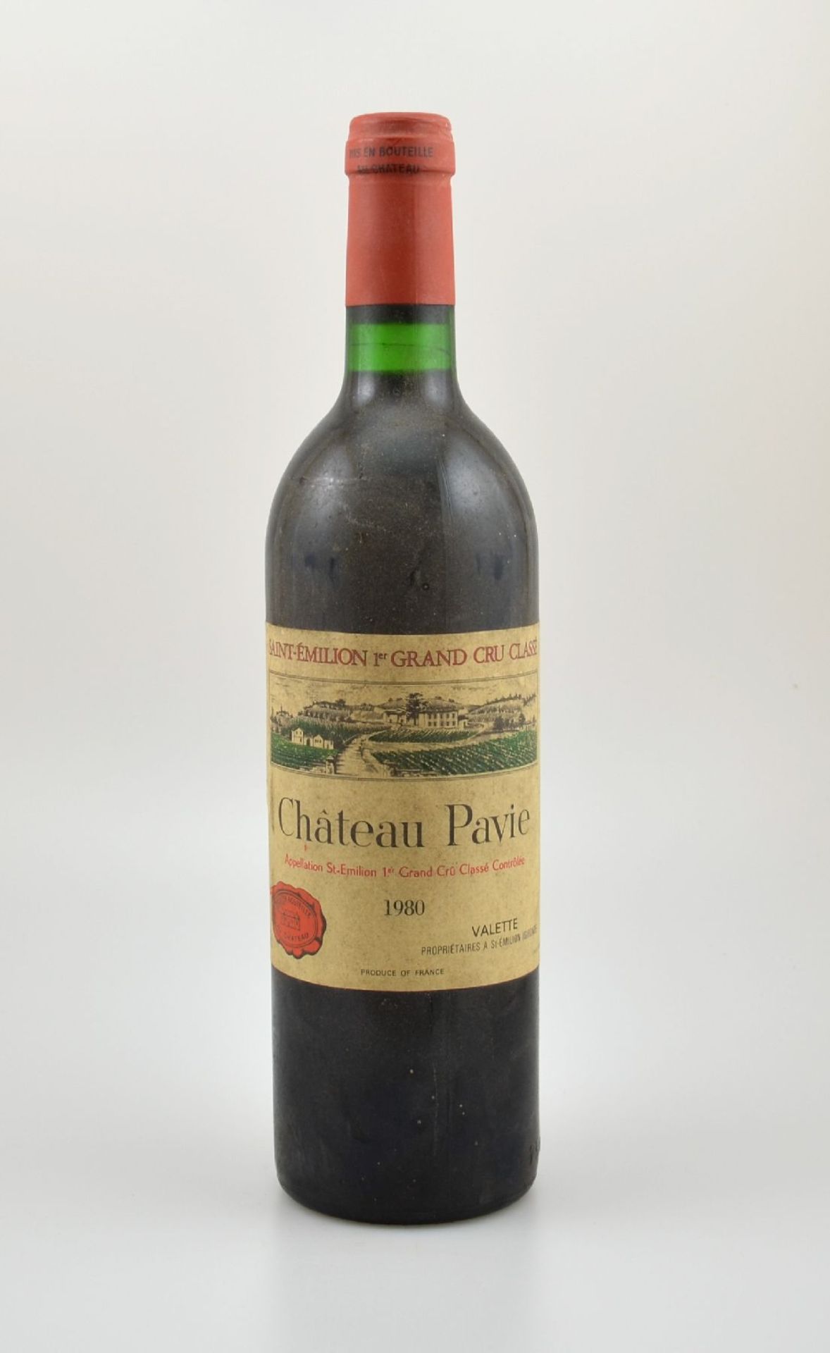1 Flasche 1980 Chateau Pavie, Saint-Emilion 1er Grand Cru Classe, ca. 75 cl, Füllstand: ca. into