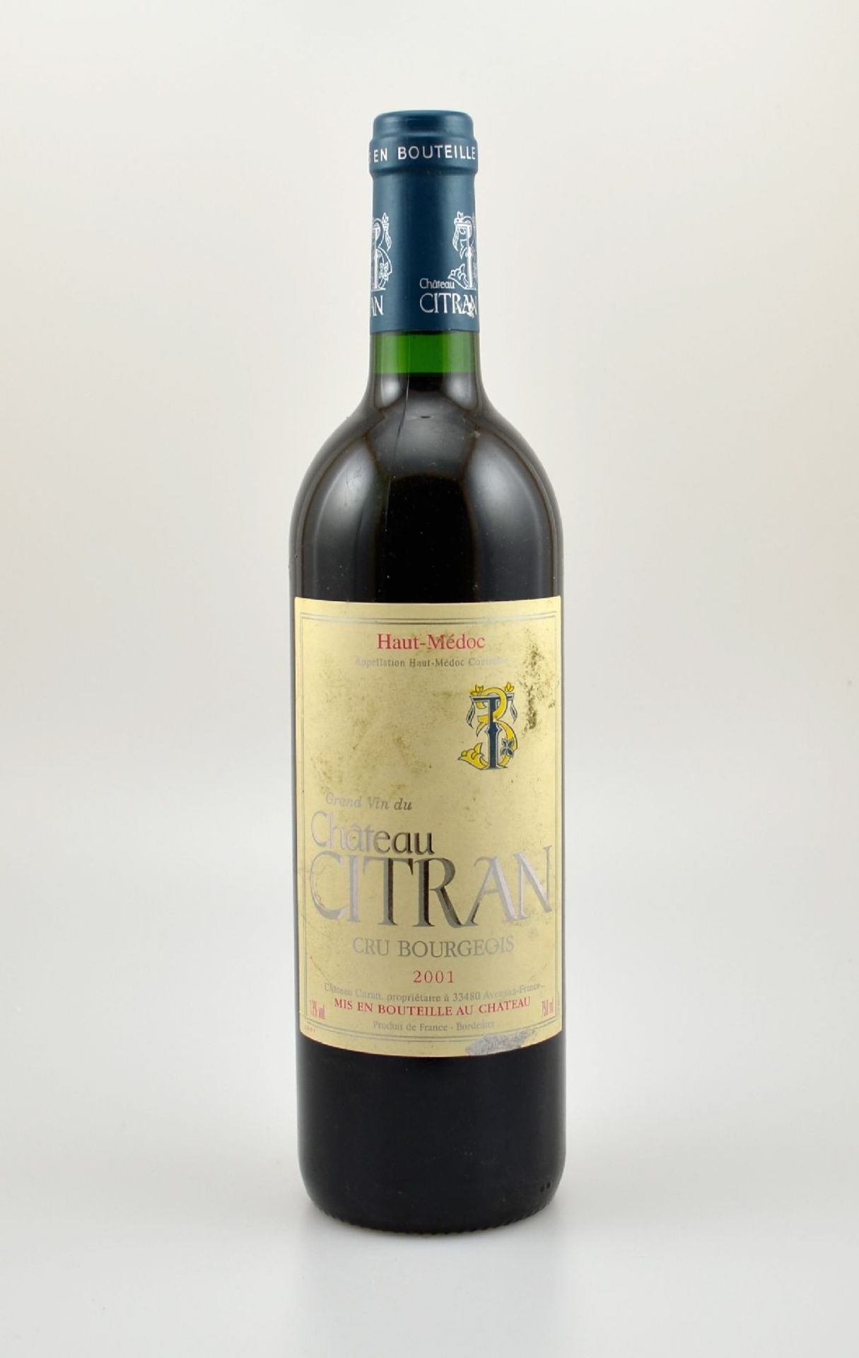 4 Flaschen 2001 Chateau Citran, Haut-Medoc, je ca. 75 cl, 13 % Vol., Füllstände: je ca. into neck,