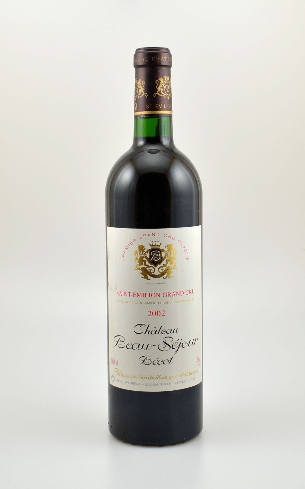 5 Flaschen 2002 Chateau Beau-Sejour Becot, Saint-Emilion Grand Cru, je ca. 75 cl, 13,5 % Vol.,