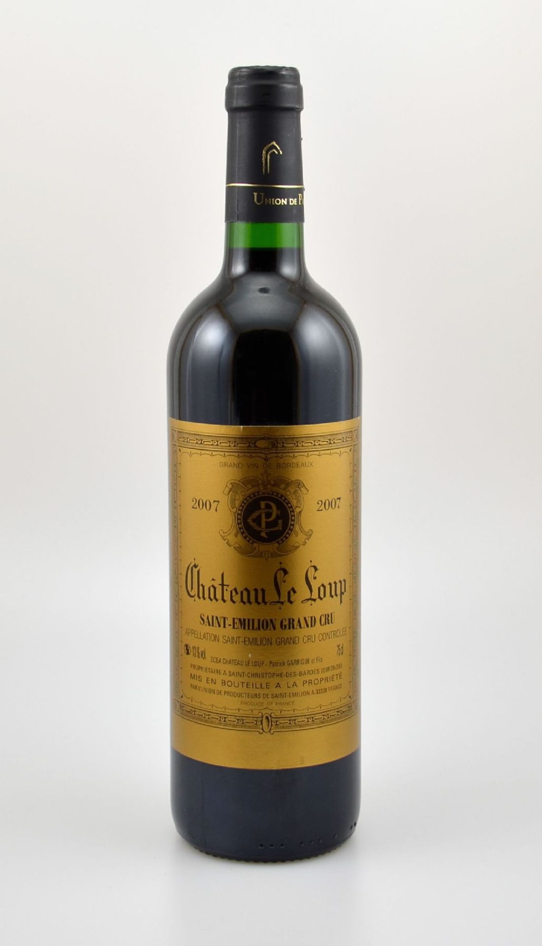1 Flasche 2007 Chateau Le Loup, Saint-Emilion Grand Cru, ca. 75 cl, 13 % Vol.,Füllstand: into