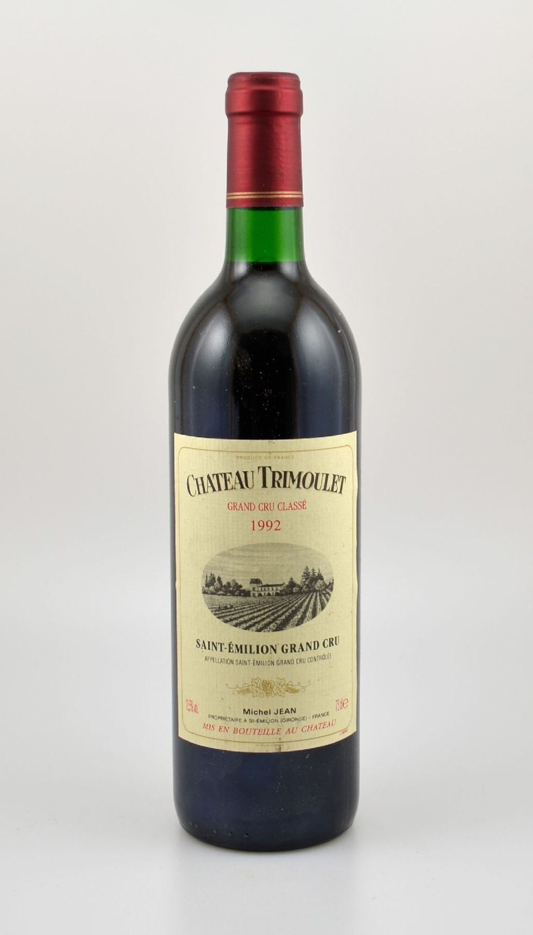 7 Flaschen 1992 Chateau Trimoulet, Saint-Emilion Grand Cru, je ca. 75 cl, 12,5 % Vol., Füllstände: