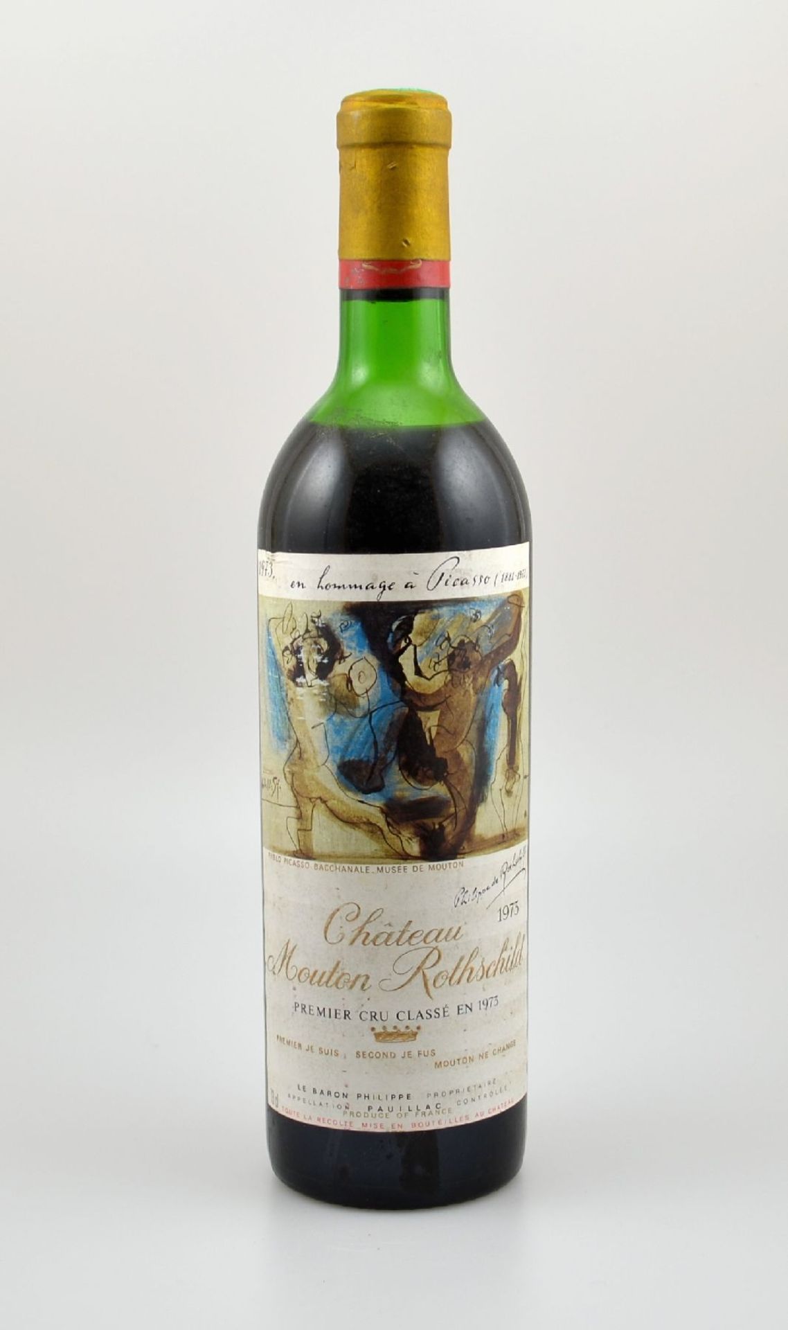 1 Flasche 1973 Chateau Mouton Rothschild, Pauillac, Premier Grand Cru Classe, ca. 73 cl,