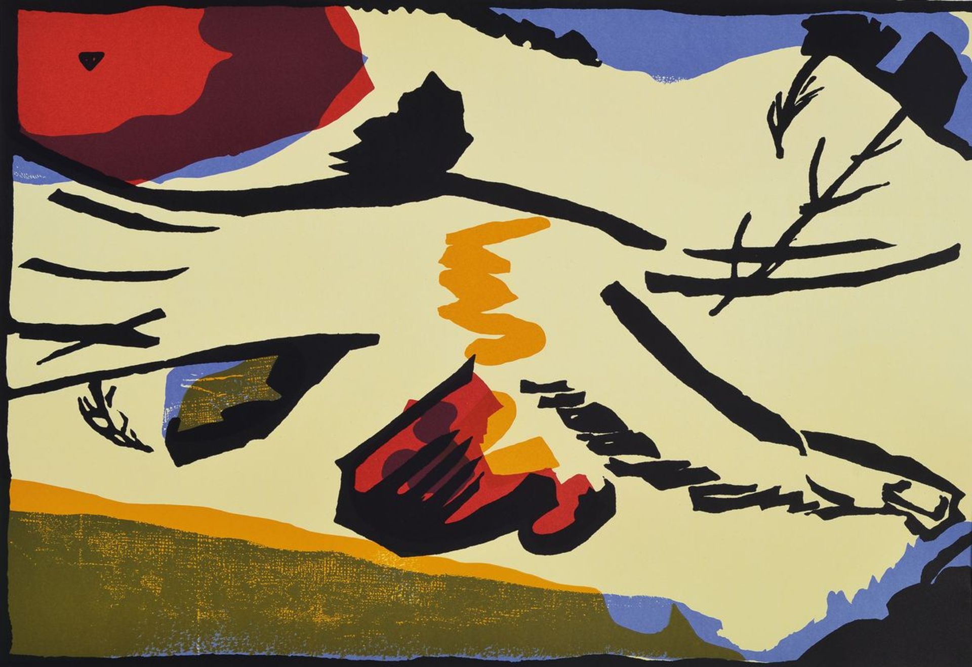 Wassily Kandinsky, 1866-1944, Farblithografie, Ausstellung: Der Blaue Reiter, PP, Motiv ca. 36,