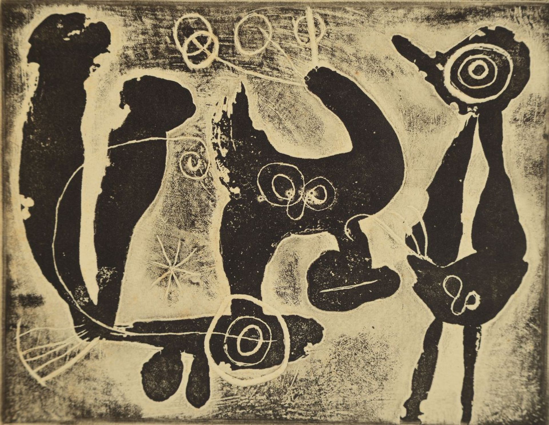 Joan Miro, 1893-1983, Konvolut aus 2 Radierungen, eins davon num. H.C und sign., das andere unsign.,