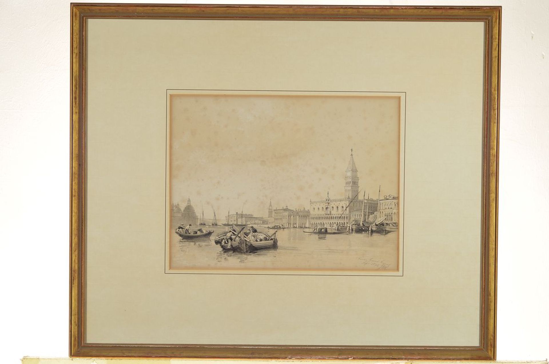 2 Kupferstiche und 2 Lithographien, Ansichten von Venedig, La Place des S.S. Apotres nach Antonius - Bild 3 aus 4