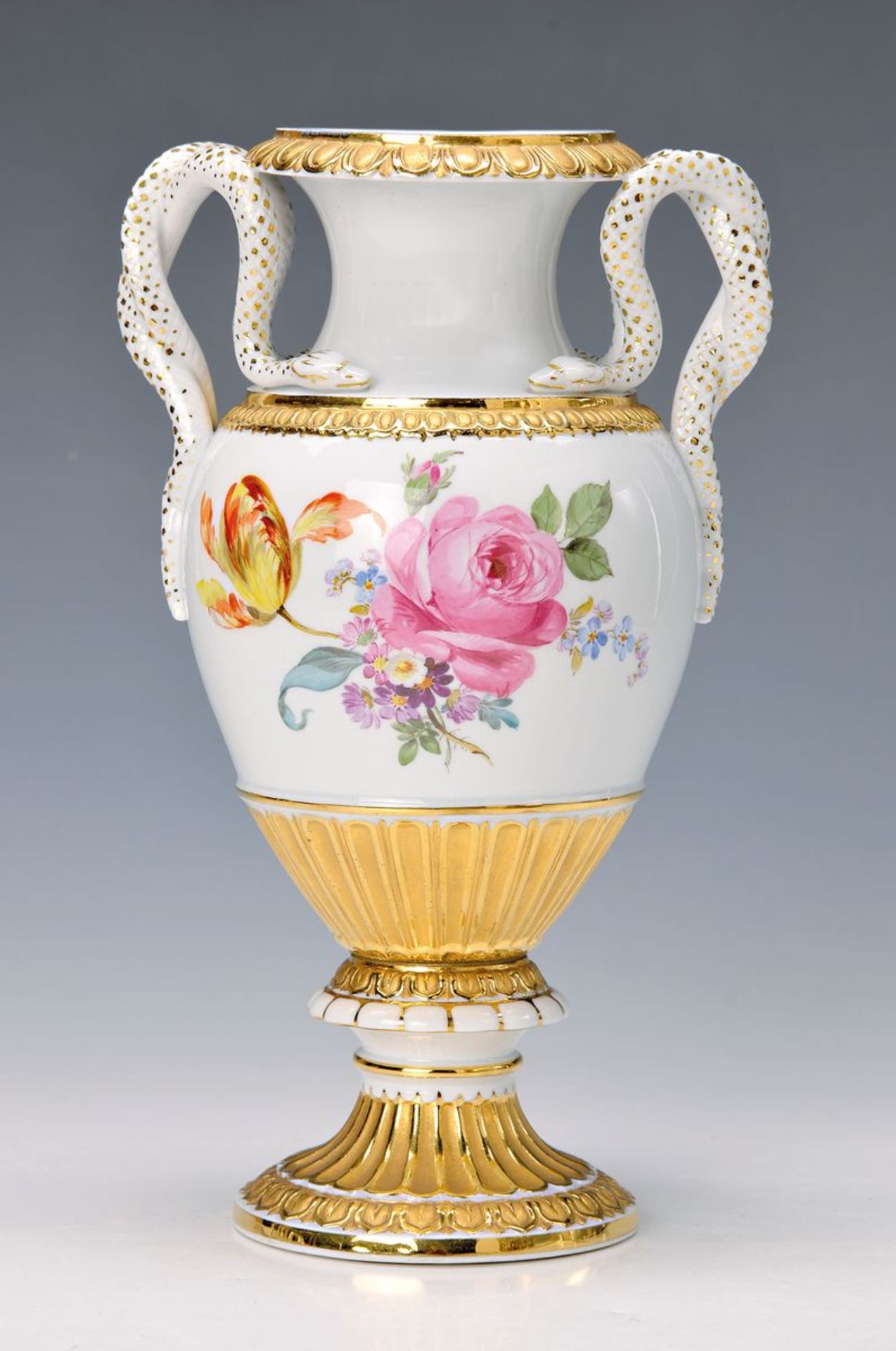 Doppelhenkelvase/Schlangenhenkelvase, Meissen, um 1924-33, beidseitig mit großer