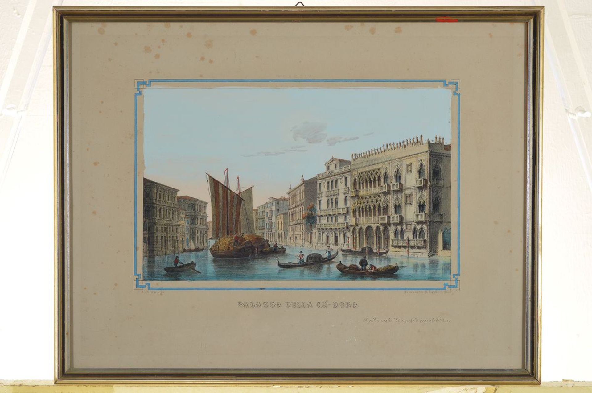 Marco Moro, 1817-1885, zwei Lithographien, Ansichten von Venedig, Palazzo Della Ca- Doro 1858, - Bild 4 aus 4