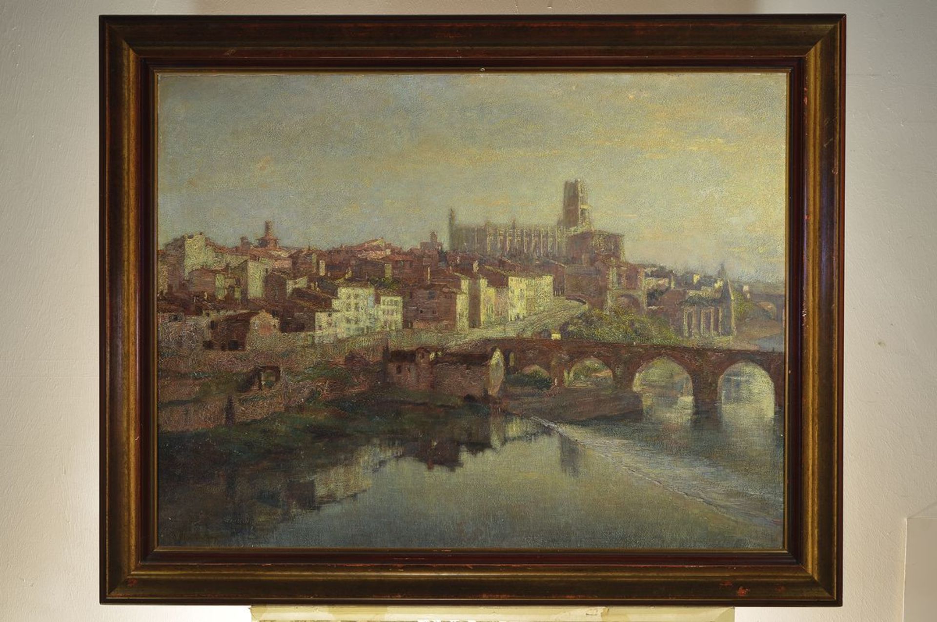 Anton van Anrooy, 1870-1949, Blick auf die Stadt Albi, Öl/Lwd, links unten signiert, ca. 77x102cm, - Image 2 of 2