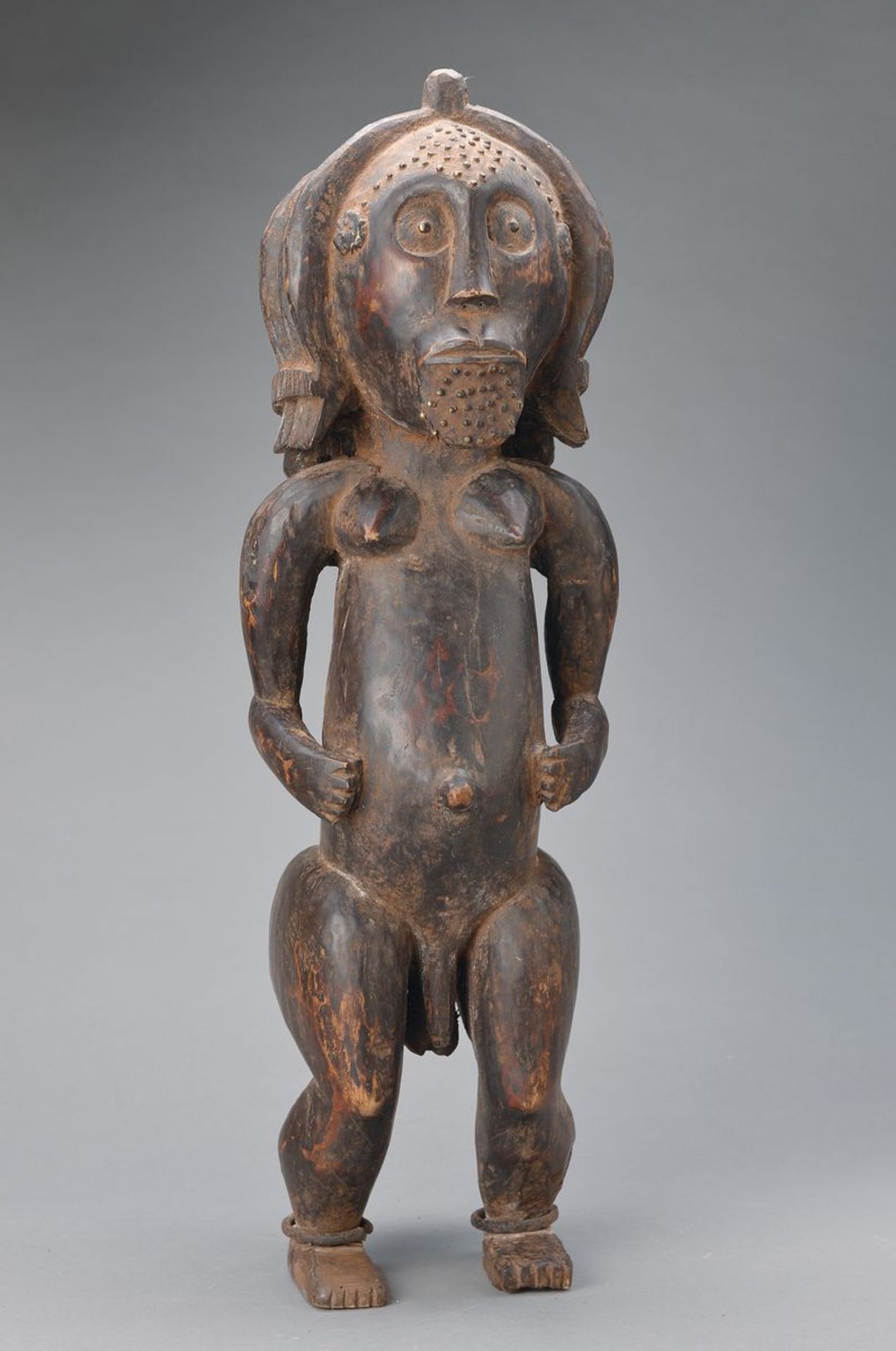 Reliquien-Skulptur, Fang, Gabun, ca. 40-50 Jahre alt, Hartholz aus einem Stück geschnitzt,