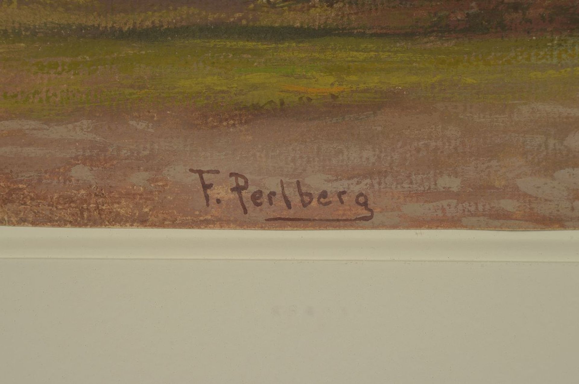 Friedrich Perlberg, 1848 Nürnberg-1921 München, Beduinen lagern vor einer Oase, Pastell auf - Bild 2 aus 4