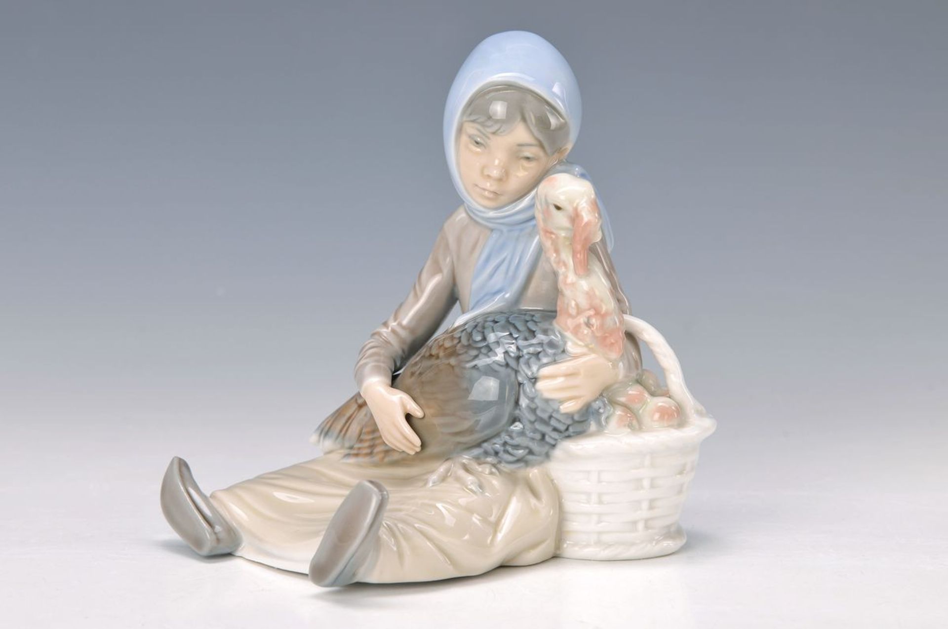 Fünf Porzellanfiguren, Lladro, Spanien, 2. Hälfte 20. Jh., Unterglasurbemalung, Gänsemagd, Mädchen - Bild 2 aus 5