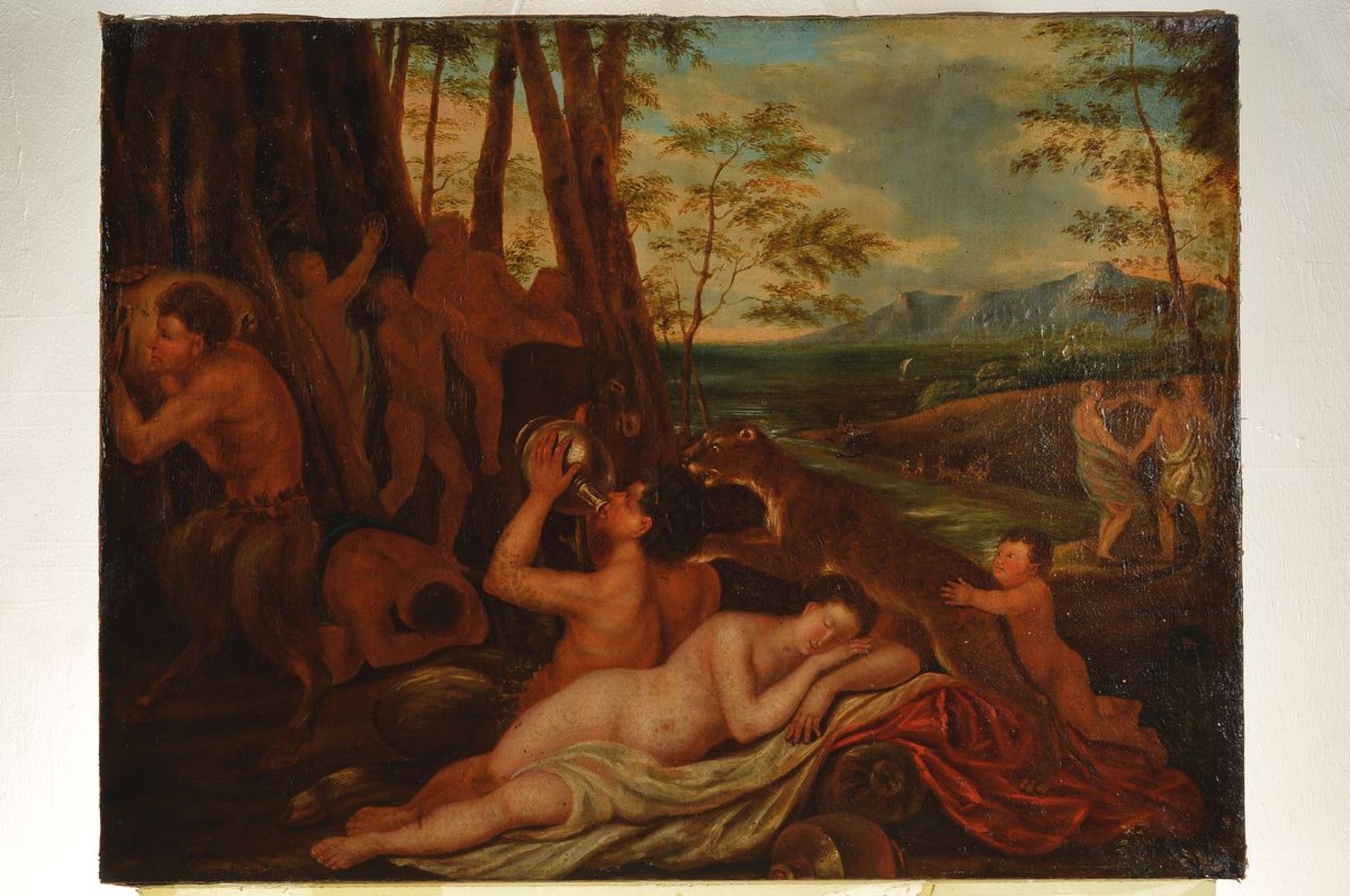 Unbekannter italienischer Meister des 17./18. Jh., nach dem Vorbild von 1560, Landschaft mit Szene - Image 2 of 2