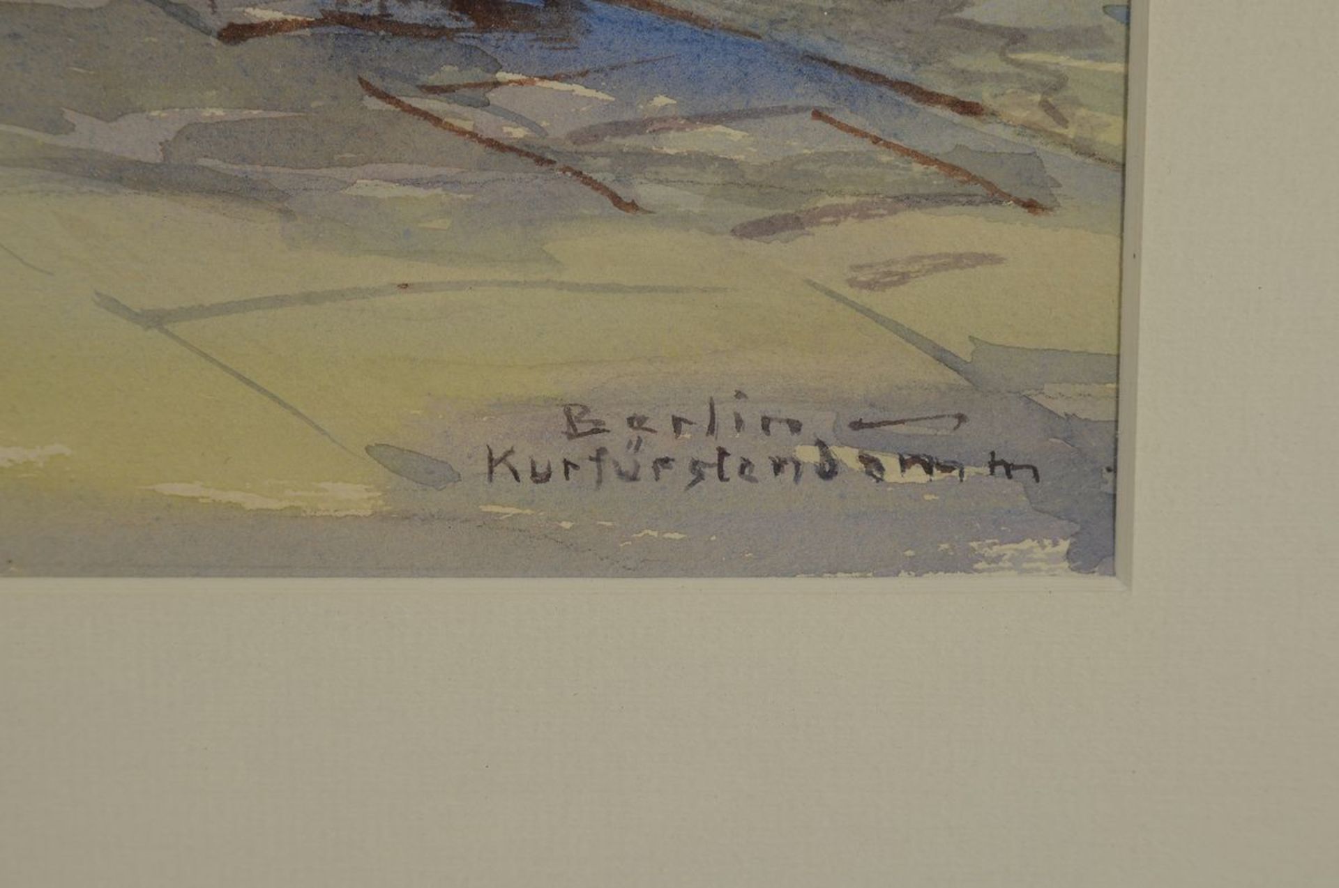 Betty Jacobshagen, Künstlerin des 20.Jh, Aquarell auf Papier, Ansicht Berlin Kurfürstendamm, - Bild 2 aus 4