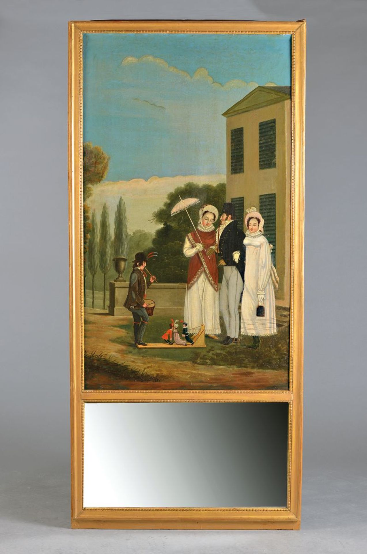 Trumeau, süddeutsch, um 1820, starker französischer Einfluss, Rahmen Weichholz, feine