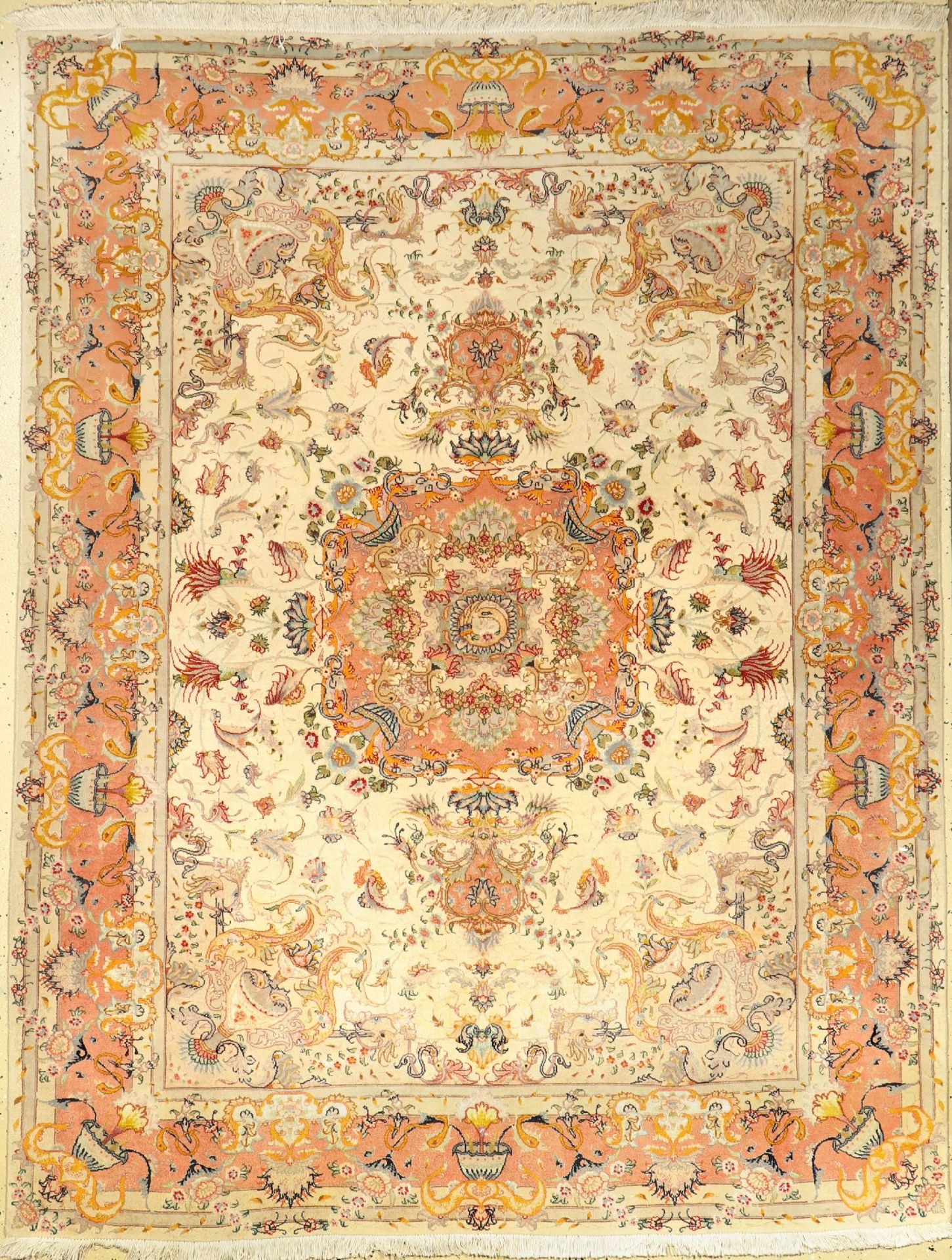 Feiner Täbriz (Part-Silk) "50 RAJ", Persien, ca. 30 Jahre alt, Korkwolle mit Seide, ca. 200 x 156