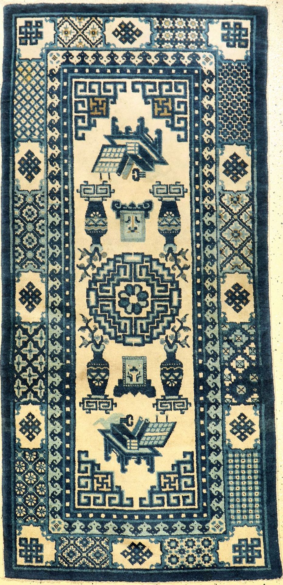 Pao Tao antik, China, um 1900, Wolle auf Baumwolle, ca. 163 x 80 cm, dekorativ, EHZ: 2Pao Tao Rug,