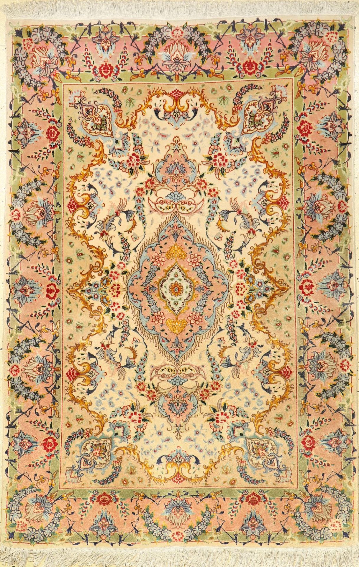 Täbriz alt, Persien, ca. 40 Jahre, Korkwolle mit Seide, ca. 154 x 103 cm, EHZ: 2-3Fine Tabriz "