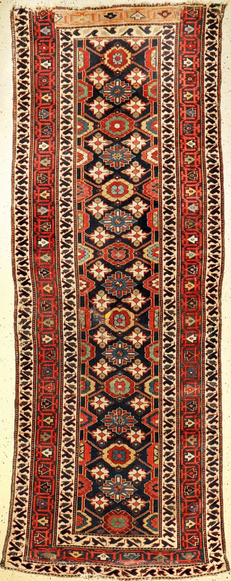 Kurdisches (Fragment) antik (Mina-Khani Design), Persien, 19.Jhd., Wolle auf Wolle, ca. 253 x 93 cm,