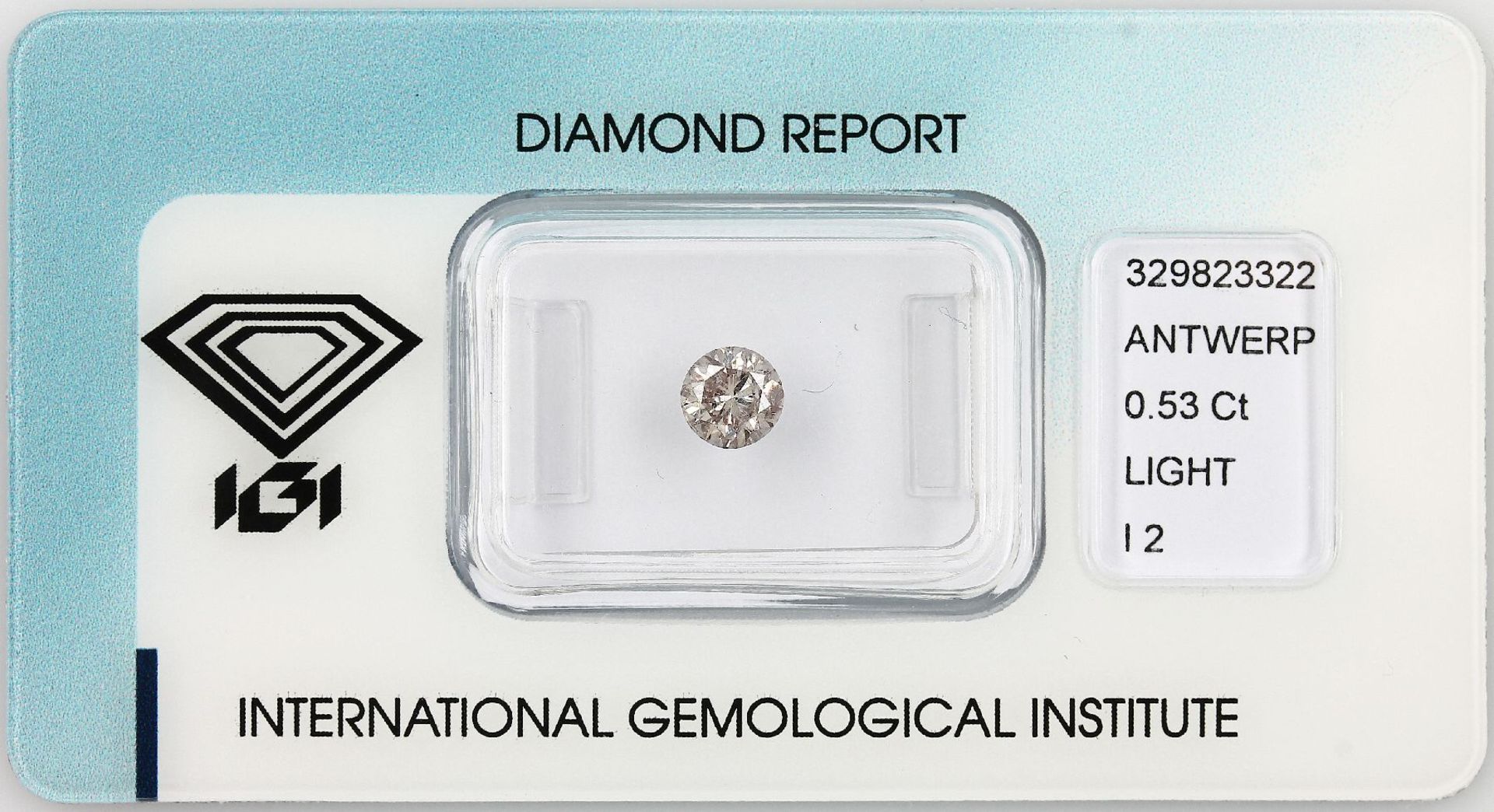 Loser Brillant, 0.53 ct Light greyish pink/p2, verschweißt, mit IGI-Expertise Schätzpreis: 1838, -