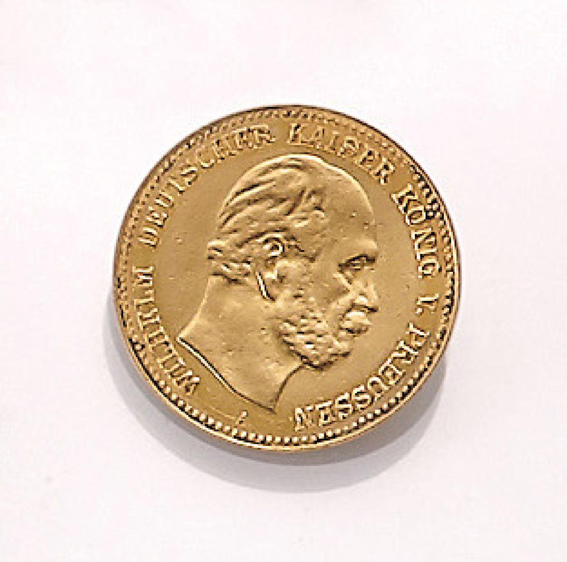 Goldmünze, 5 Mark, Deutsches Reich, 1877, Wilhelm deutscher Kaiser König von Preussen, Prägemarke