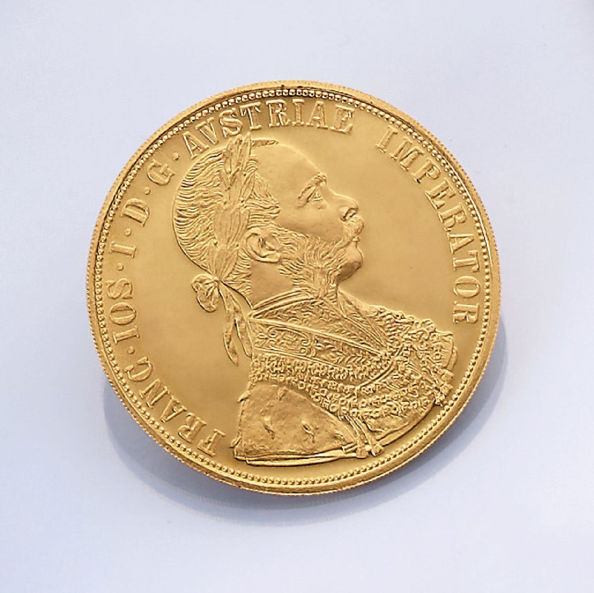 Goldmünze, 4 Dukaten, Österreich-Ungarn, 1915, Franz Joseph I., offizielle NachprägungGold coin, 4