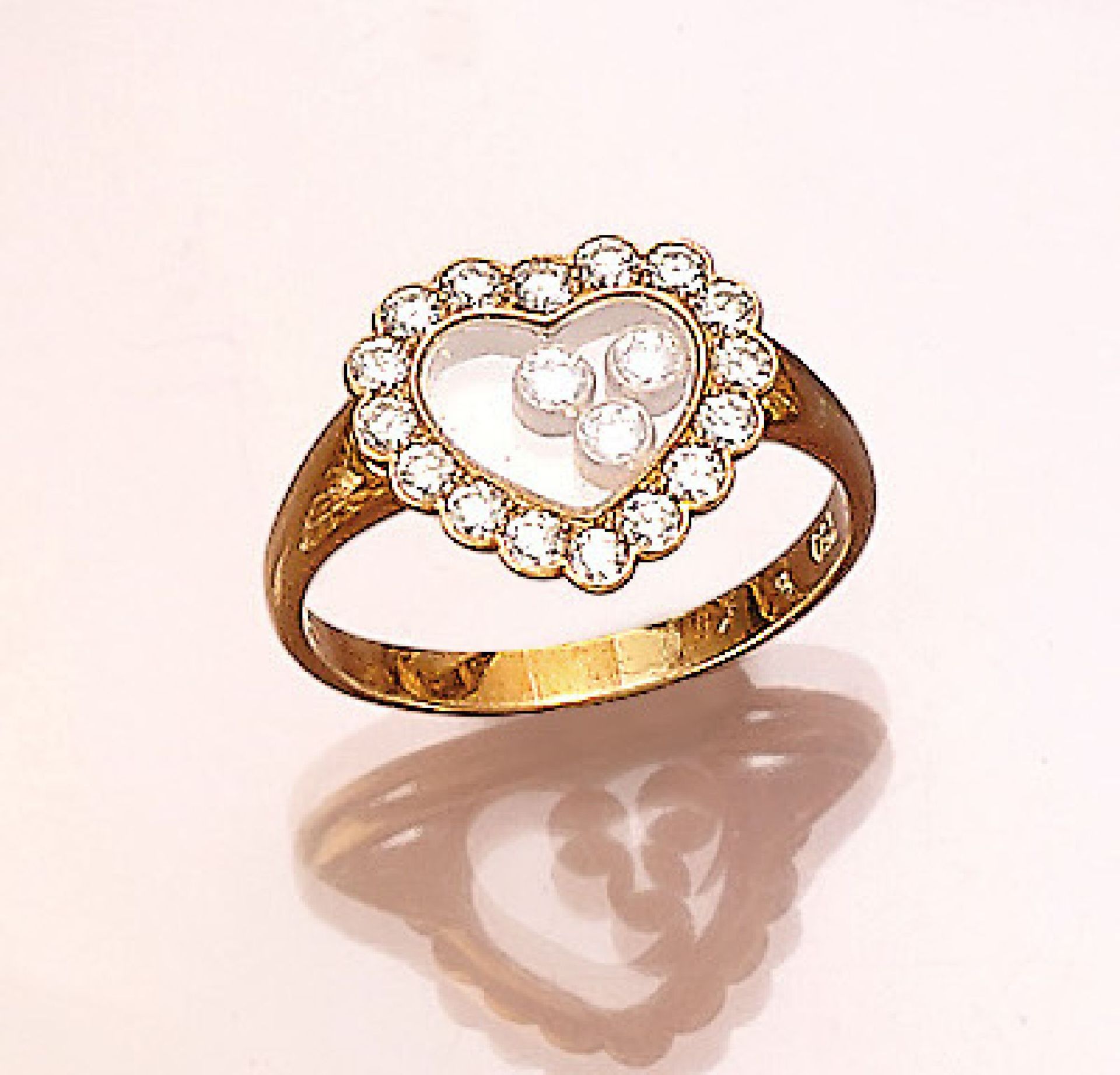 18 kt Gold CHOPARD Ring mit Brillanten aus derHappy Diamond Serie, Brillanten zus. ca. 0.25 ct