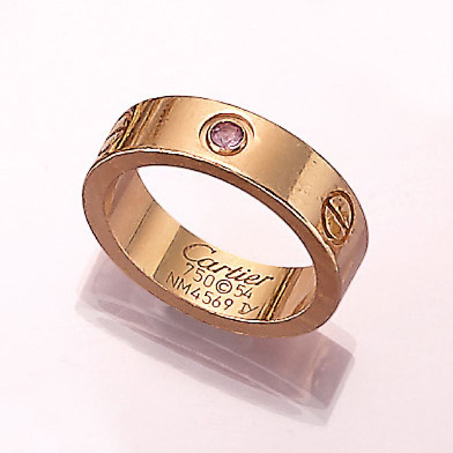 18 kt CARTIER Ring, aus der Serie "LOVE", GG 750/000, sign. und num., mit Zertifikat, RW54, ca. 9.