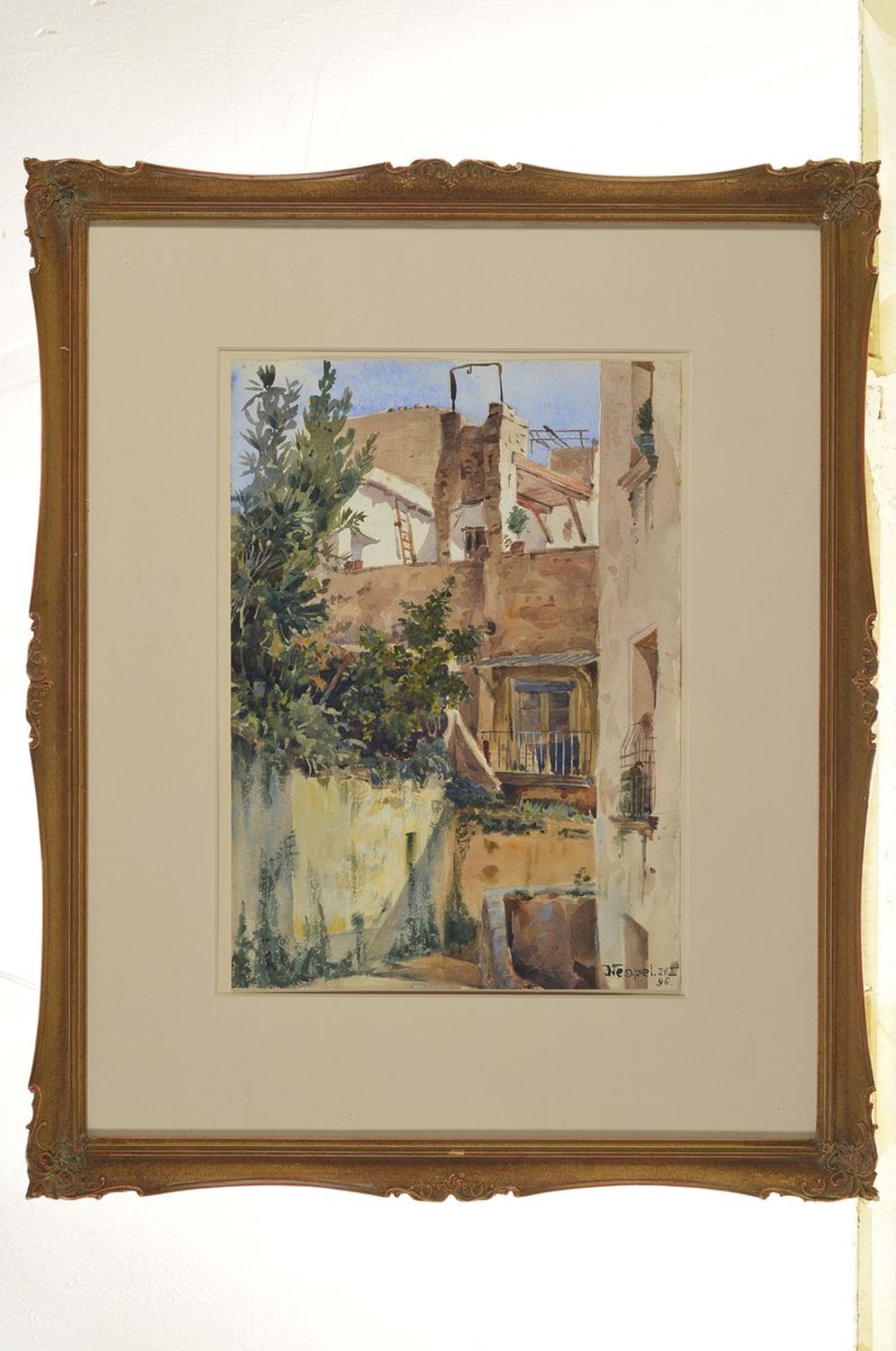 Zuschreibung: Gustav Adolf Thamm, 1859-1925 Dresden, Ansicht aus Neapel, Aquarell auf Papier, rechts - Bild 5 aus 5