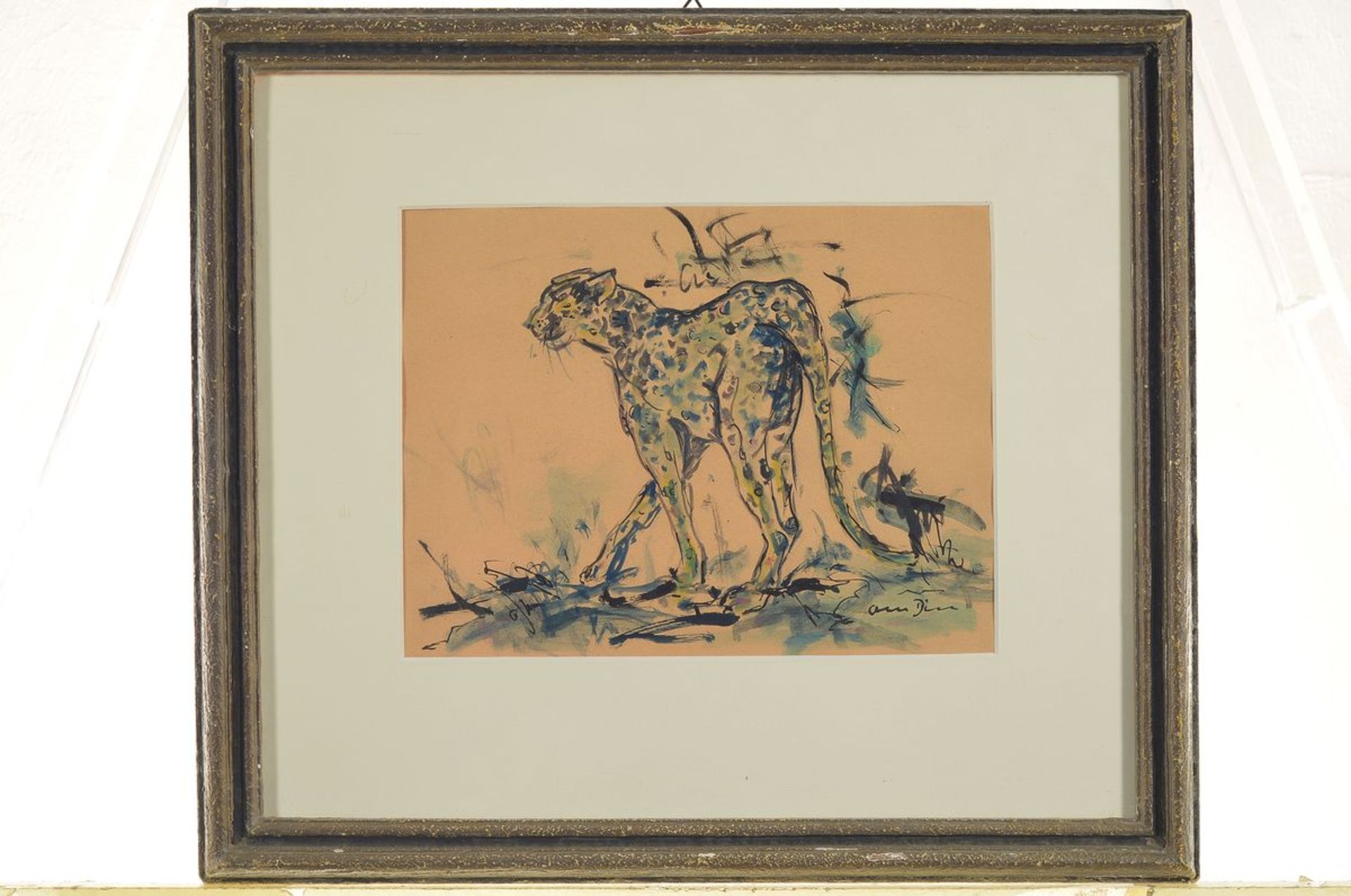 Otto Dill, 1884 Neustadt-1957 Bad Dürkheim, Gepard, Aquarell und Tusche auf Papier, rechts unten - Bild 5 aus 5